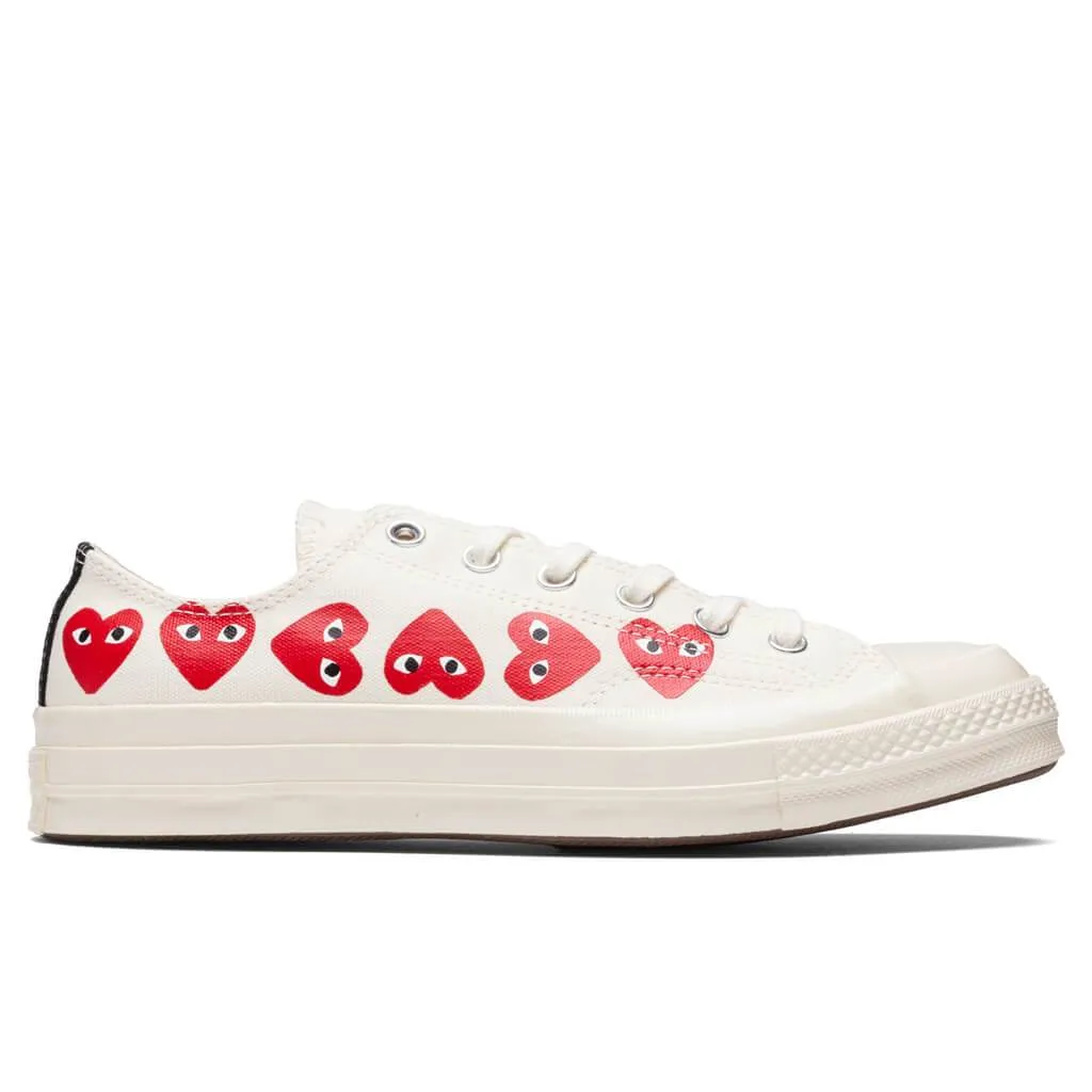 Converse x Comme Des Garcons PLAY All Star Chuck '70 Ox "Multi Heart" - Off-White [2019]