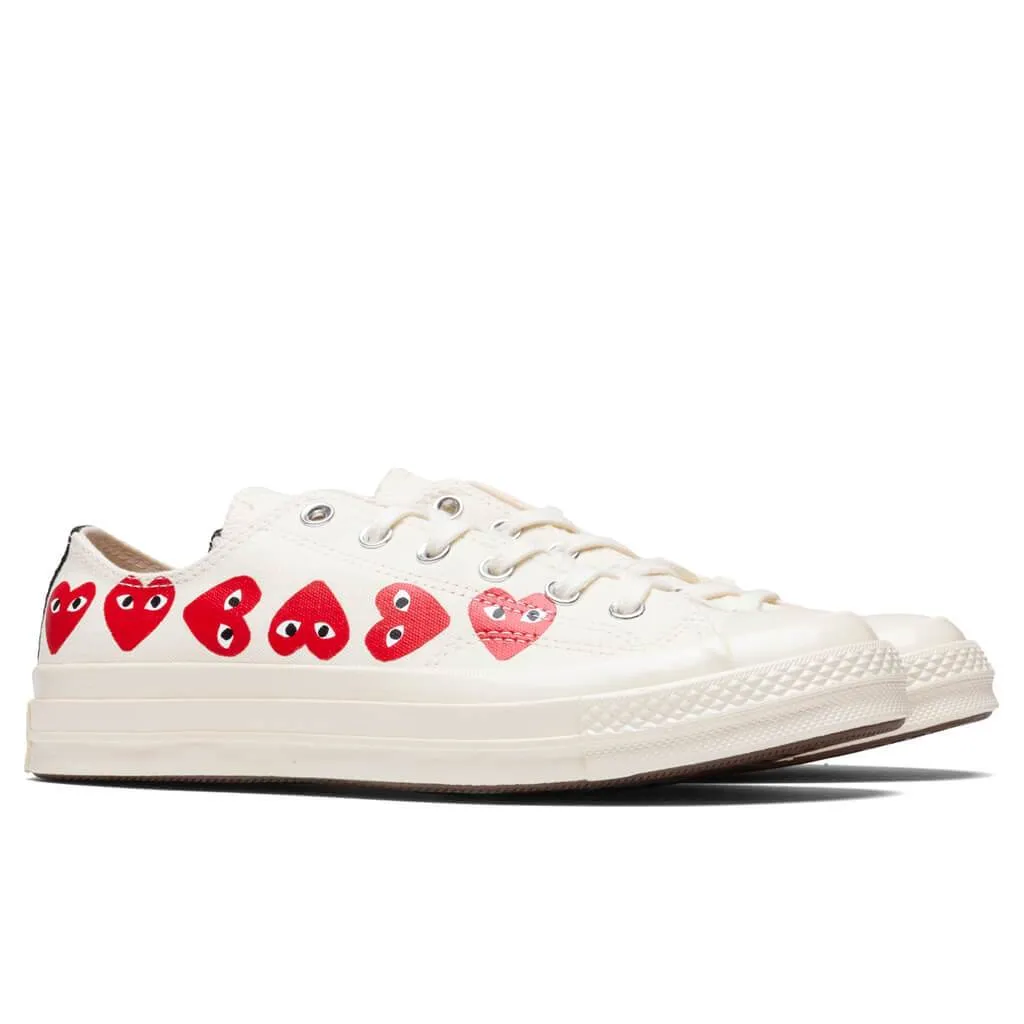 Converse x Comme Des Garcons PLAY All Star Chuck '70 Ox "Multi Heart" - Off-White [2019]