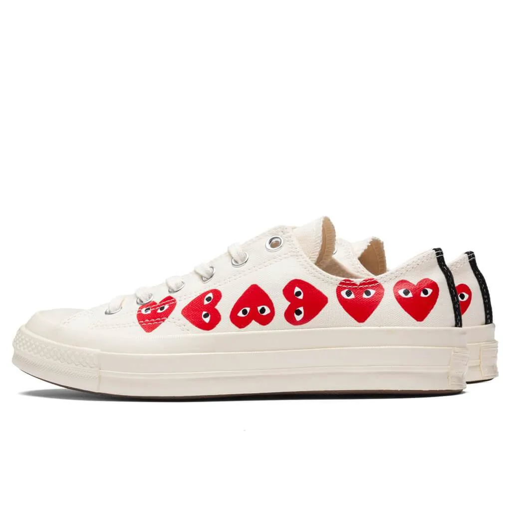 Converse x Comme Des Garcons PLAY All Star Chuck '70 Ox "Multi Heart" - Off-White [2019]