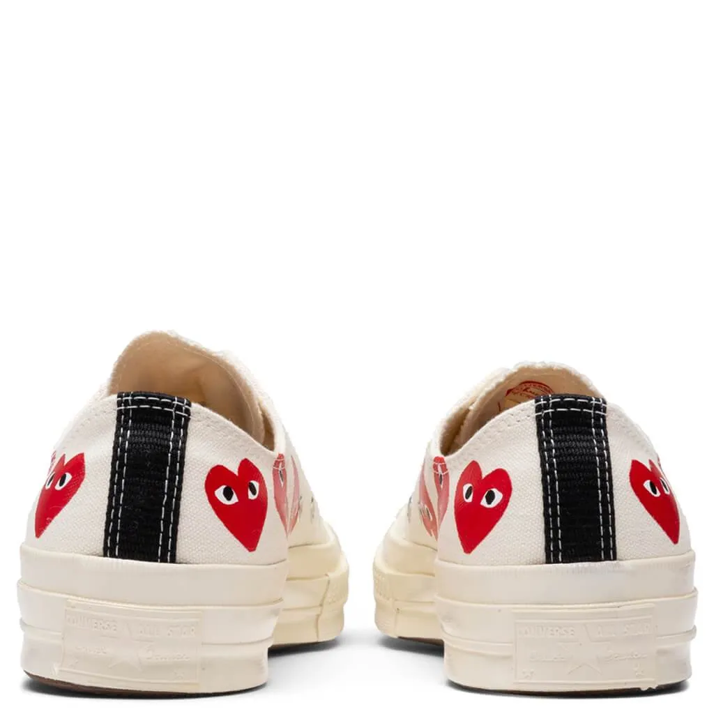 Converse x Comme Des Garcons PLAY All Star Chuck '70 Ox "Multi Heart" - Off-White [2019]