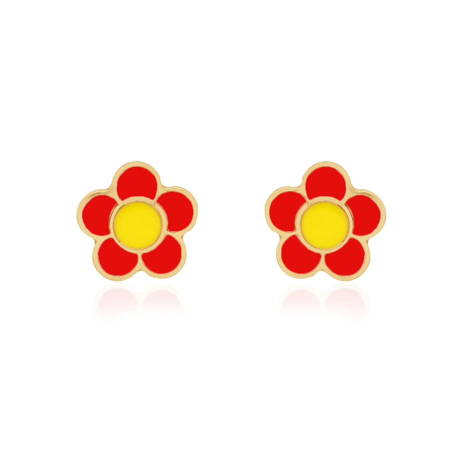 Coral Daisy Stud Earrings