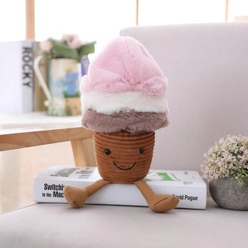 Cute Pretzel Crossant Toast Bread Food Plush Toy Stuffed Cartoon Boba Tea Baguette Poach Egg Decor Doll For Girl Kids Birthday