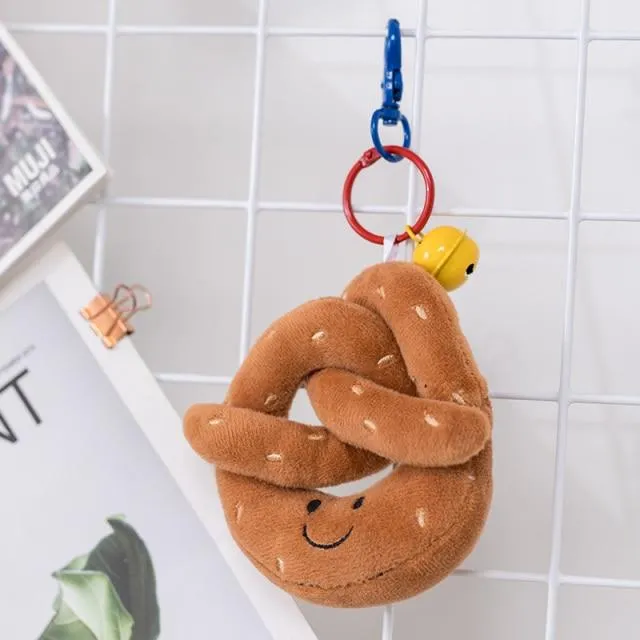 Cute Pretzel Crossant Toast Bread Food Plush Toy Stuffed Cartoon Boba Tea Baguette Poach Egg Decor Doll For Girl Kids Birthday