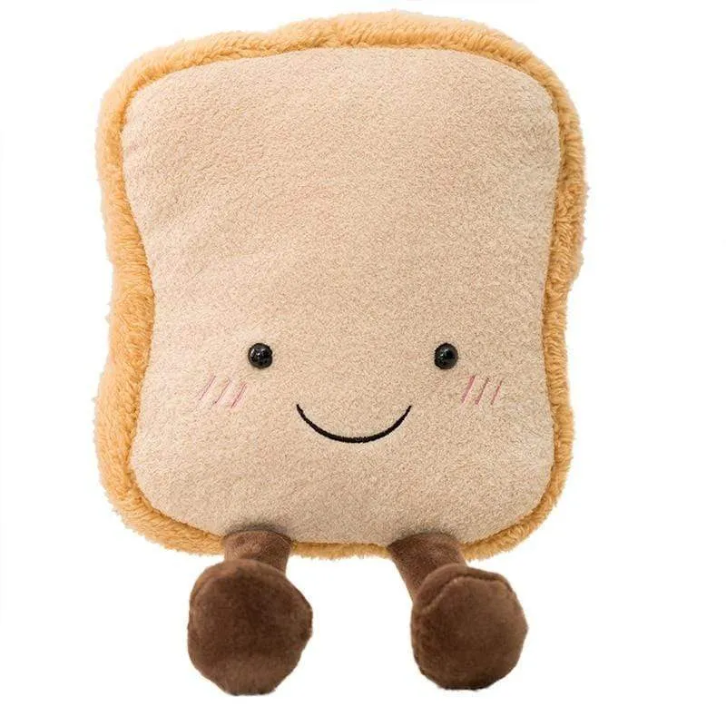 Cute Pretzel Crossant Toast Bread Food Plush Toy Stuffed Cartoon Boba Tea Baguette Poach Egg Decor Doll For Girl Kids Birthday