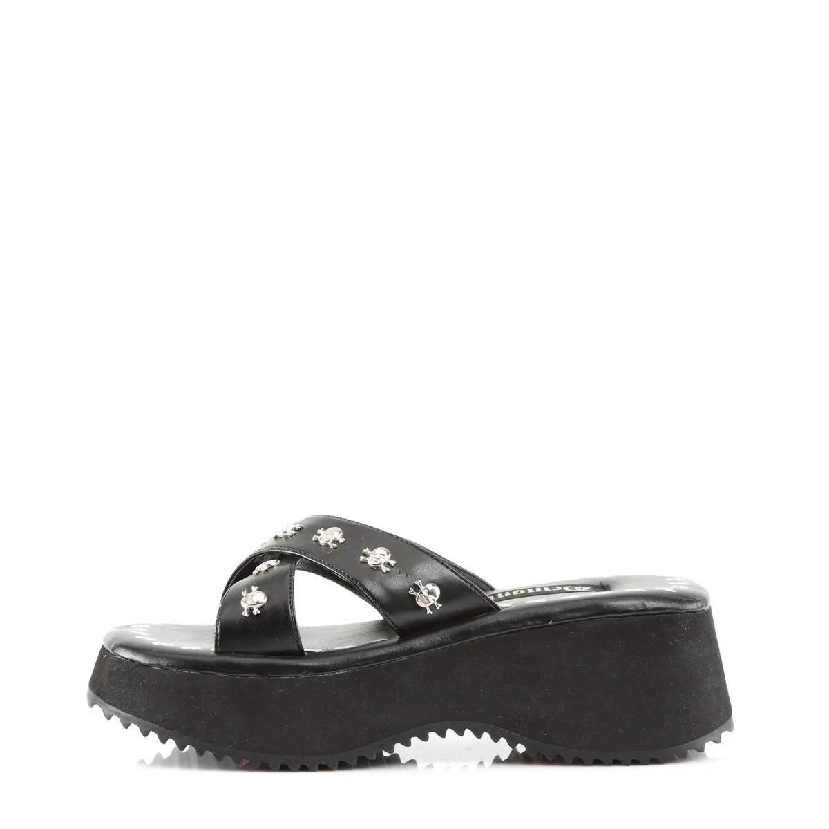 Demonia FLIP-05 | Black Vegan Leather Sandals