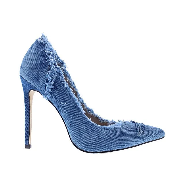 Denim Distressed Heel