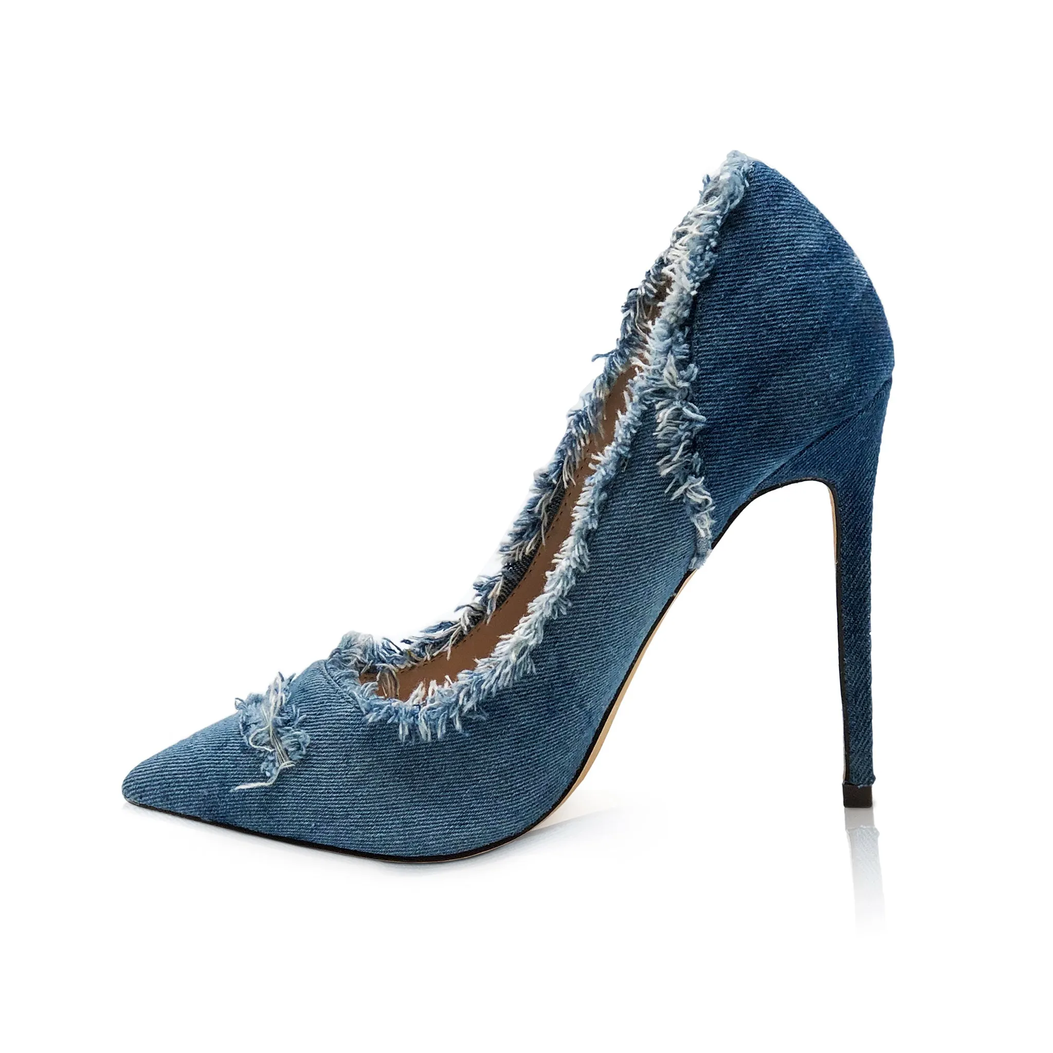 Denim Distressed Heel