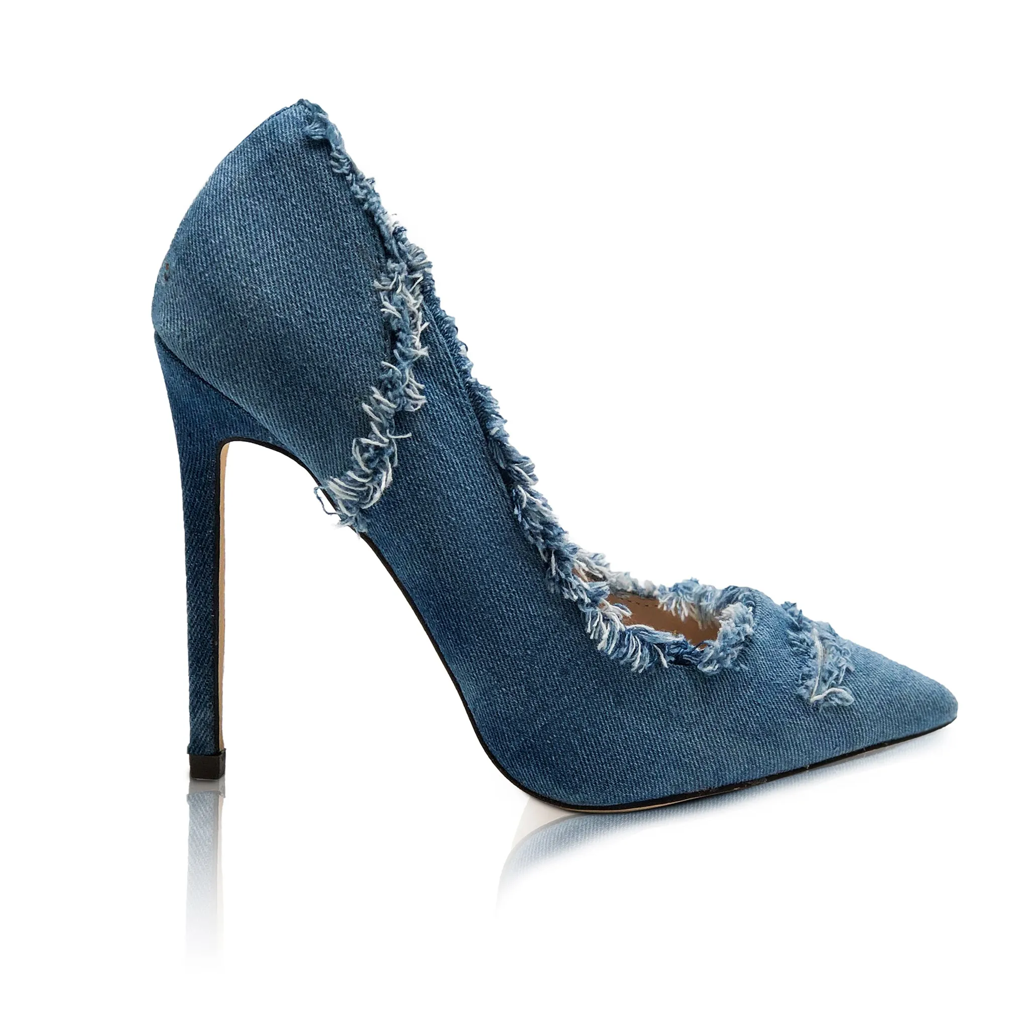 Denim Distressed Heel