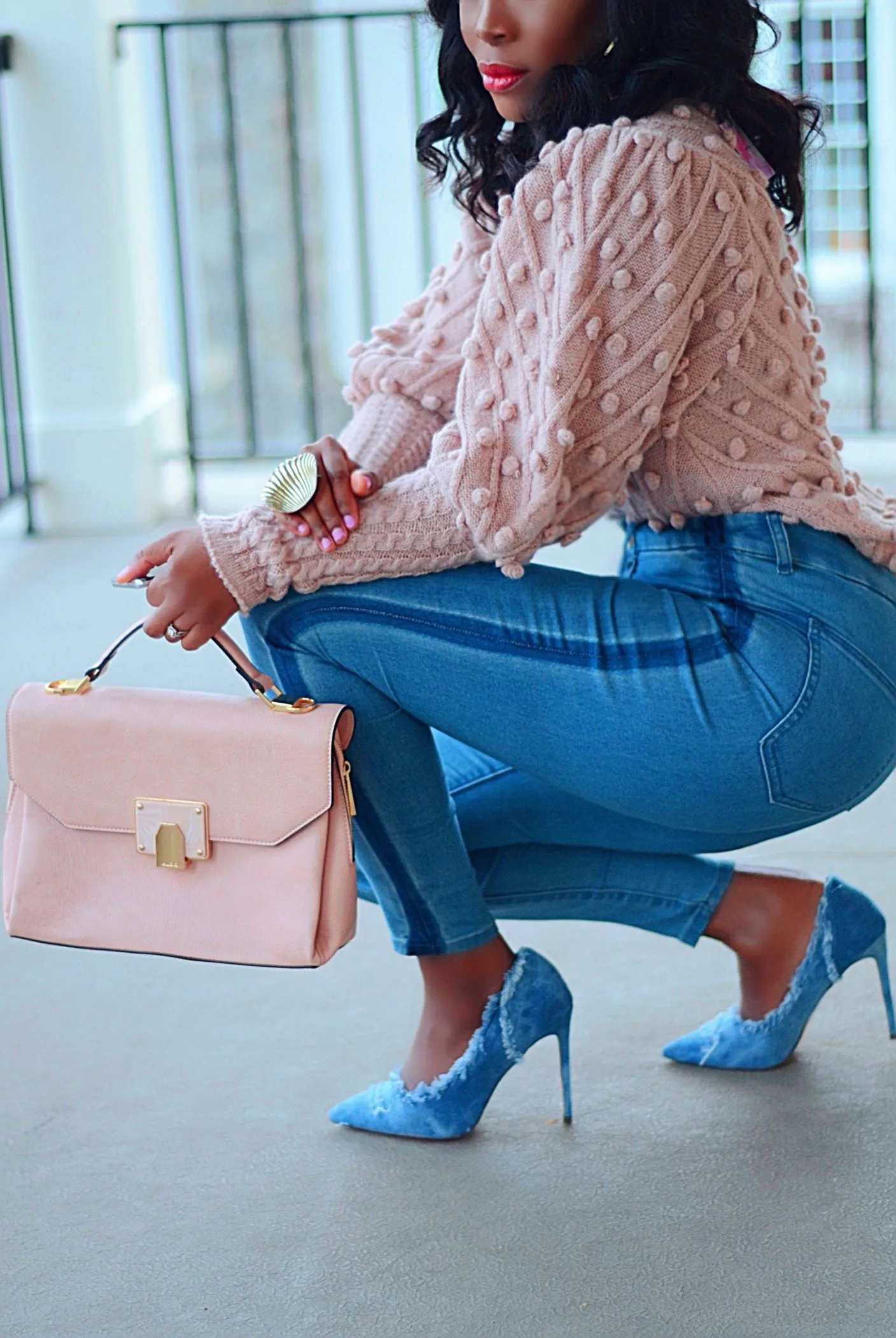 Denim Distressed Heel