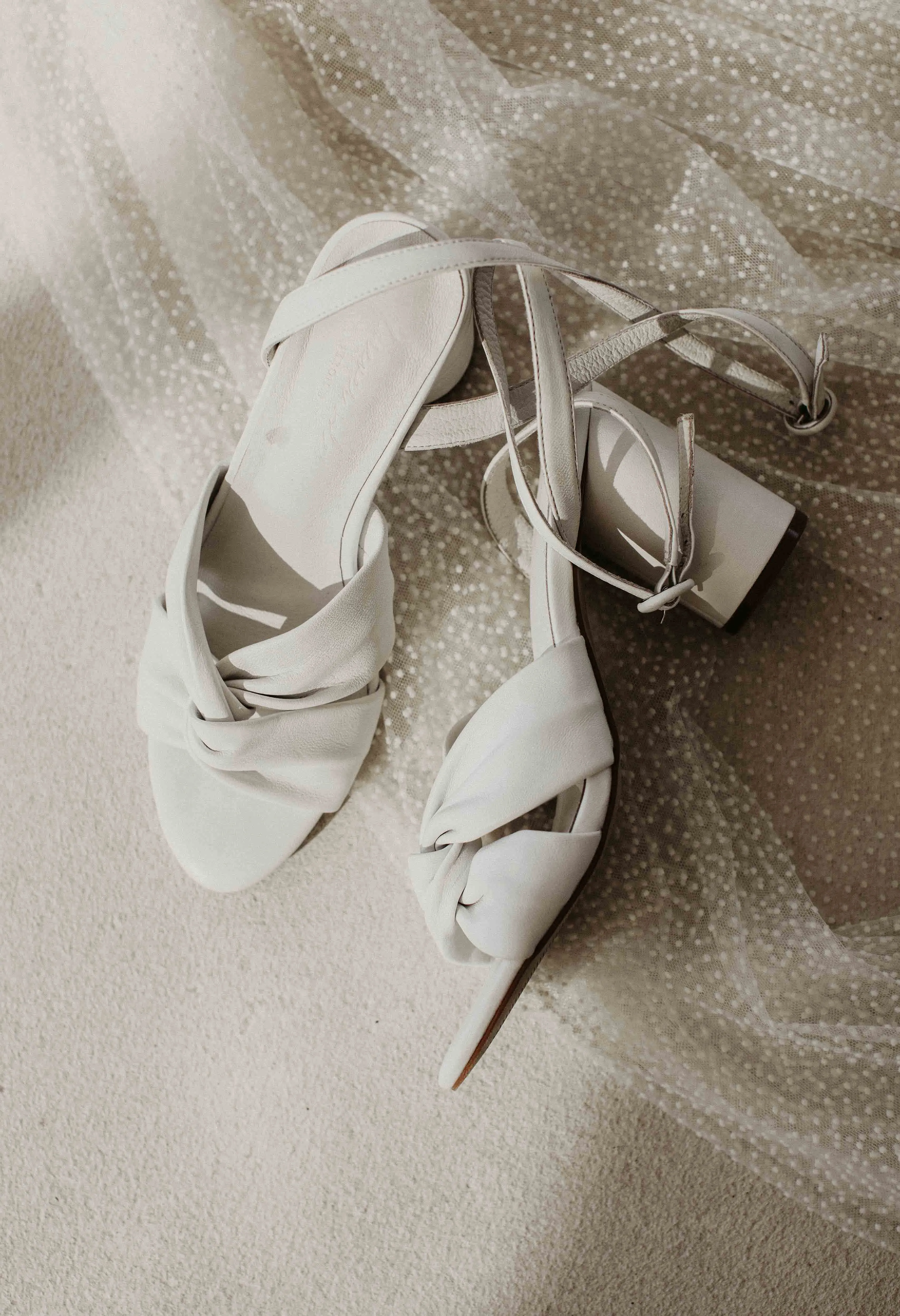 DESTINY - IVORY LEATHER WEDDING SANDALS - FINAL SALE!