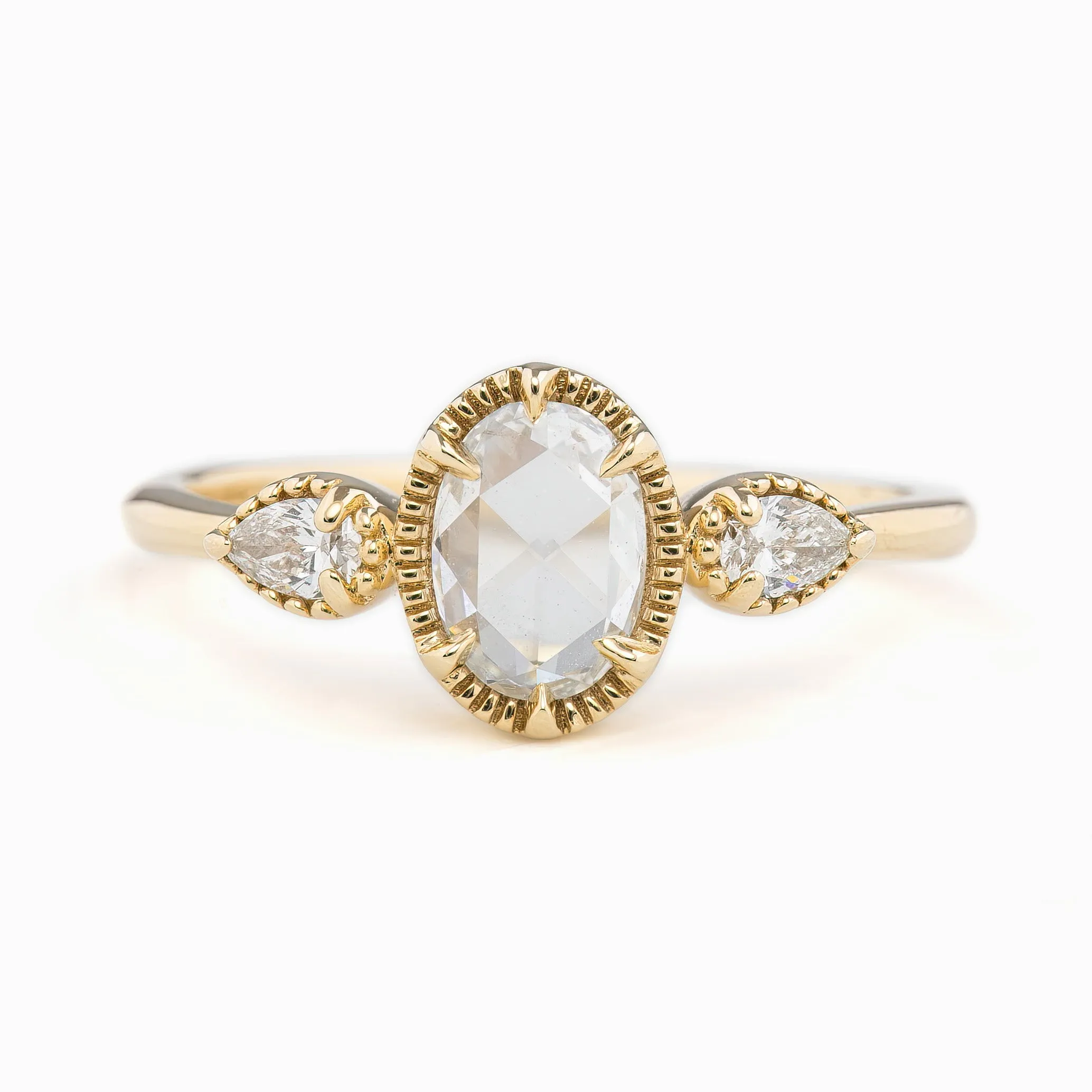 Diana Ring 0.56ct Oval Rose Cut Diamond, 14K Yellow Gold (One of a kind)