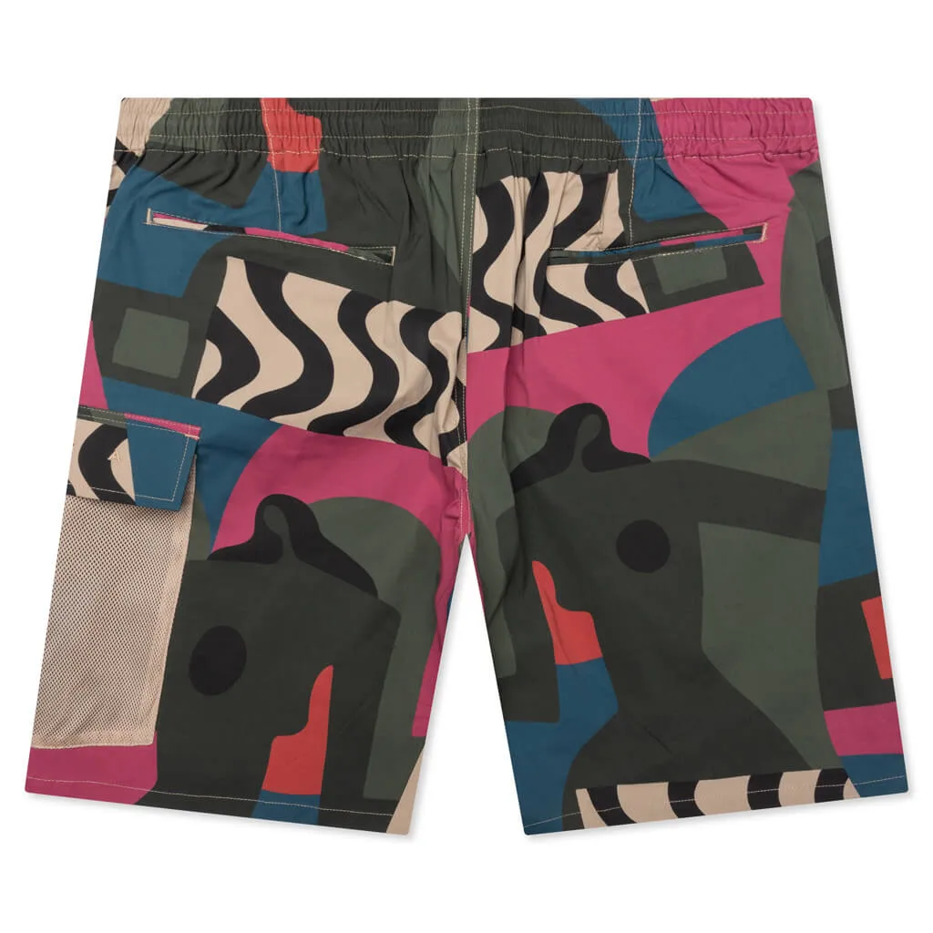 Distorted Camo Shorts - Pink