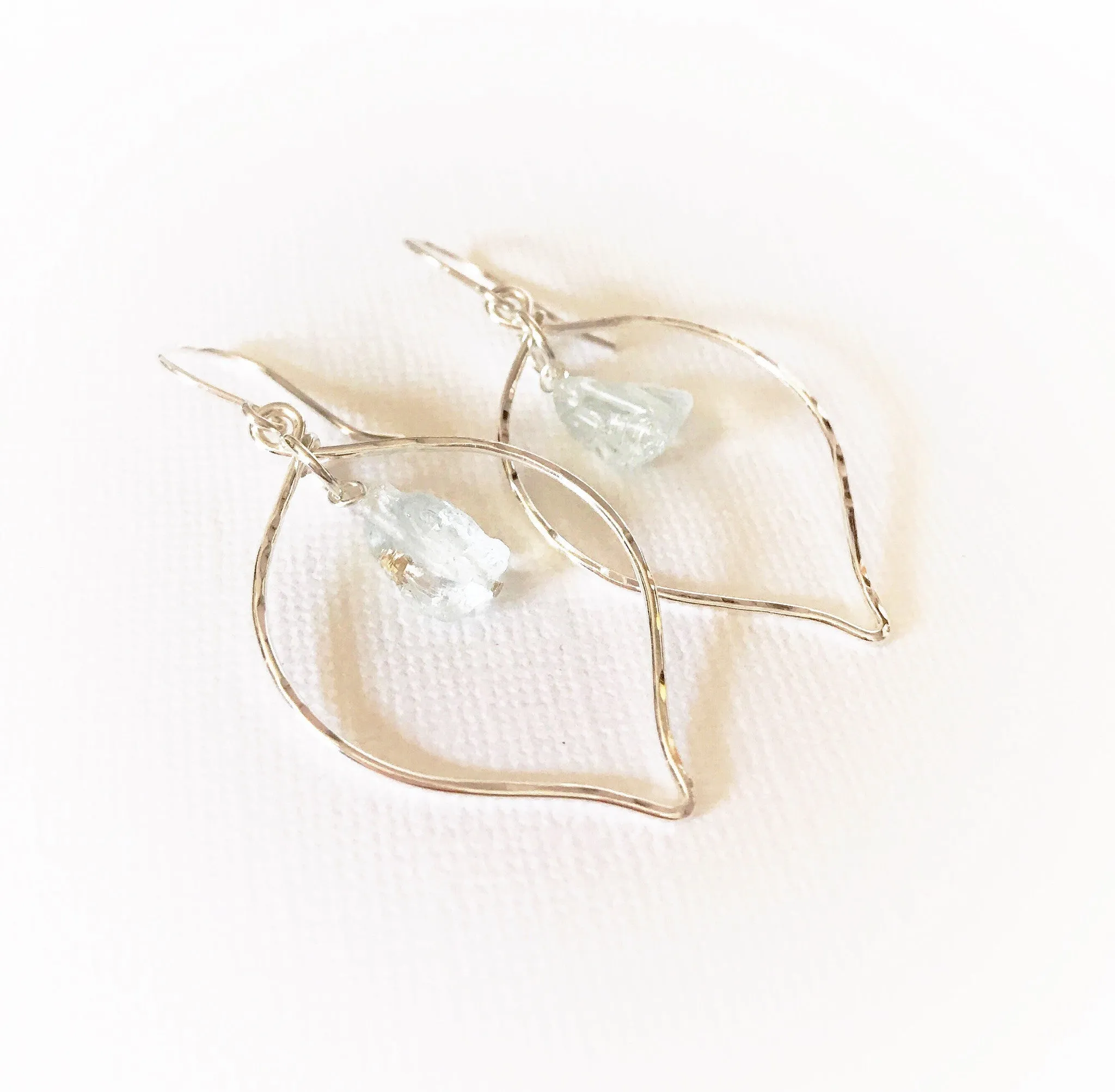 Earrings Doree - aqua sea glass (E329)