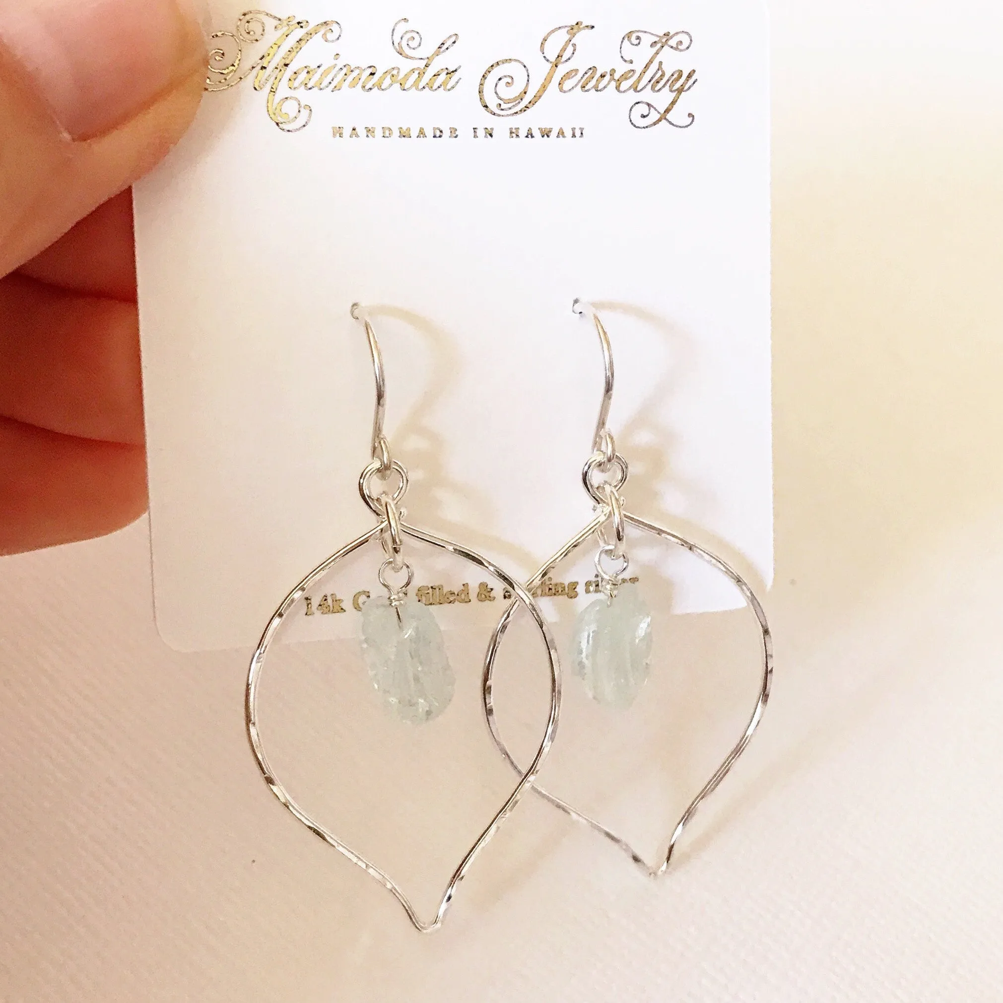 Earrings Doree - aqua sea glass (E329)