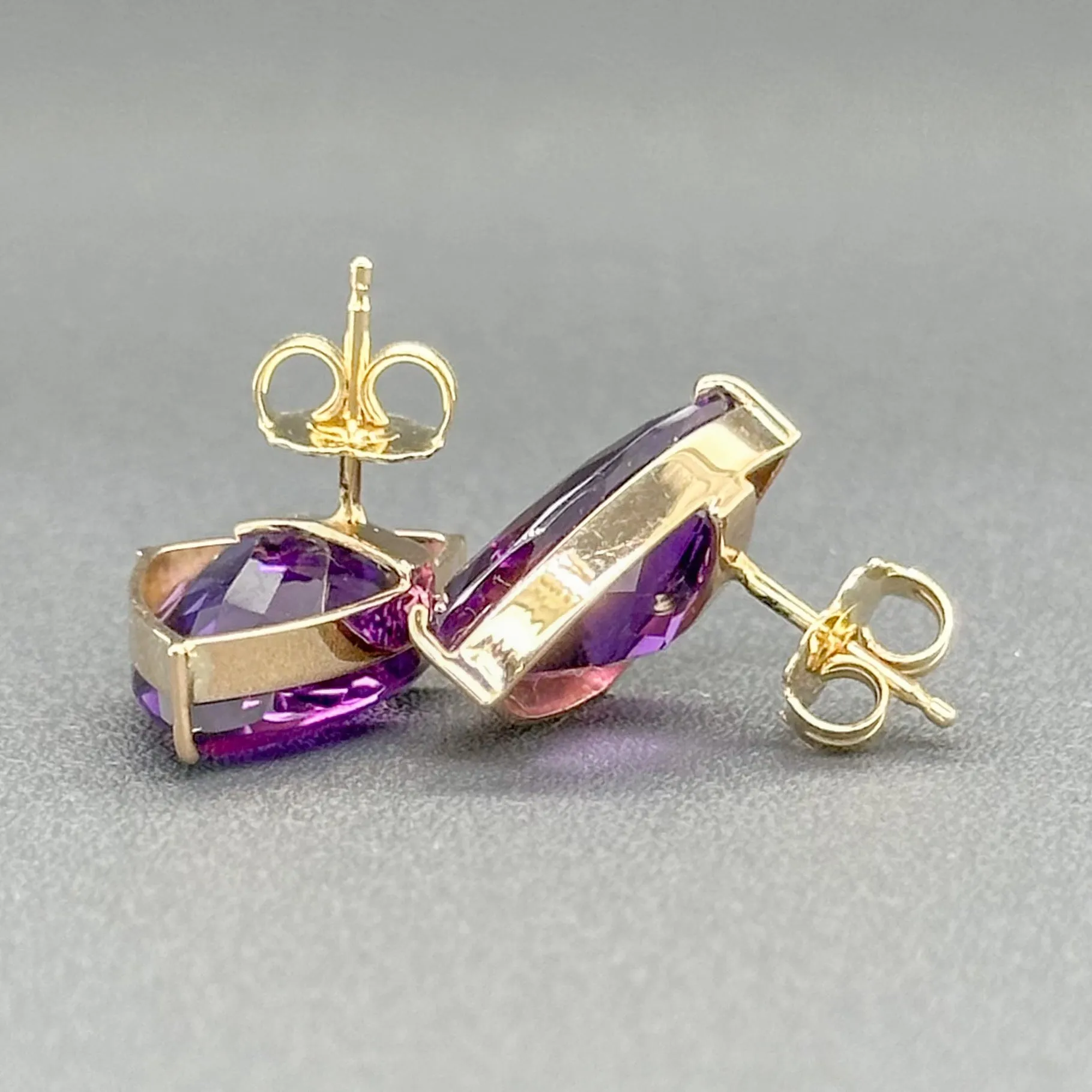 Estate 14K Y Gold 7.36ctw Amethyst Stud Earrings