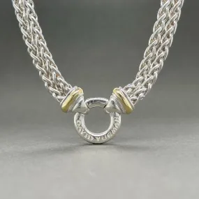 Estate David Yurman SS 18 Two Tone Double Wheat Chain Necklace