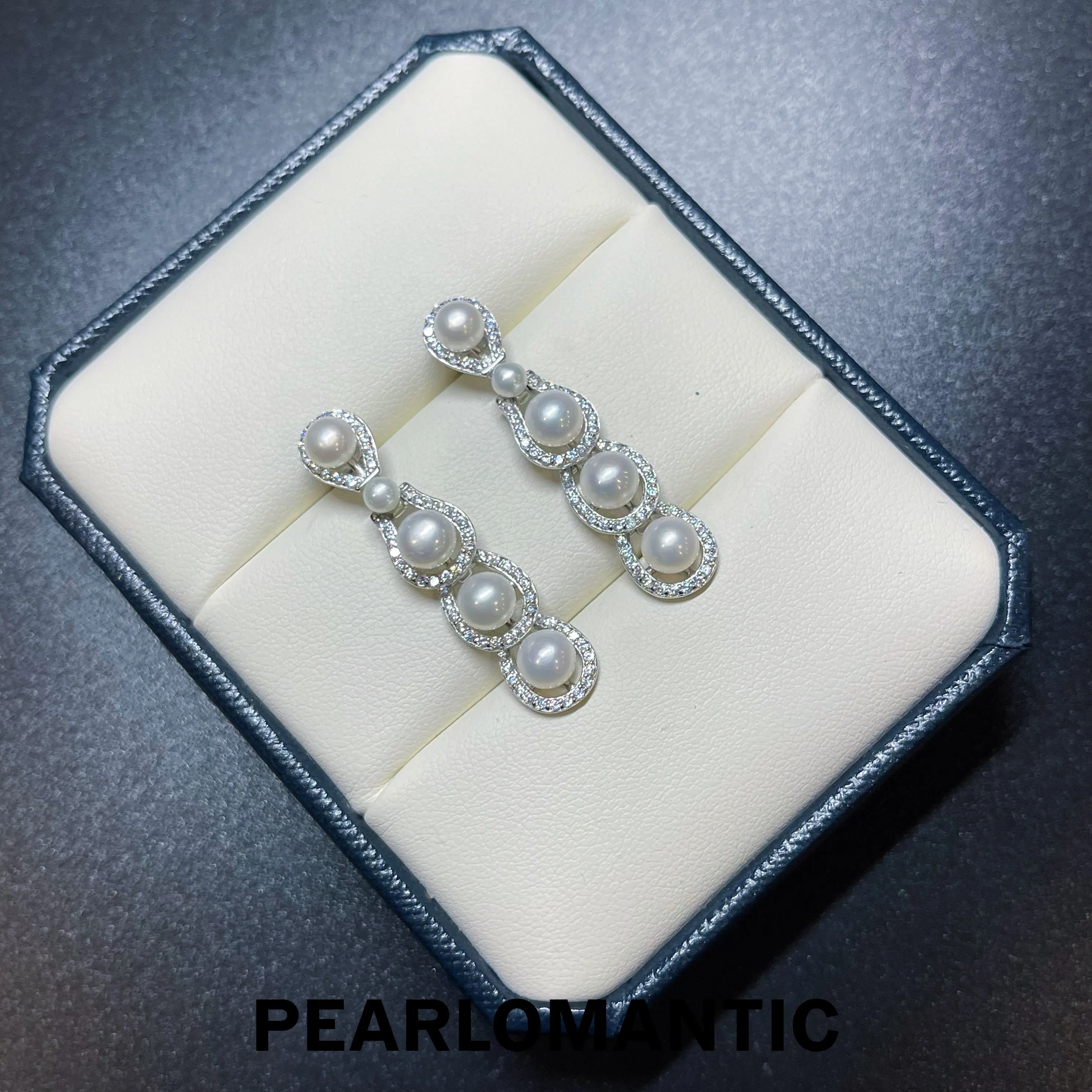 [Everyday Essentials] Freshwater Pearl 4-5mm Triple Drop Dangling Earrings w/ S925