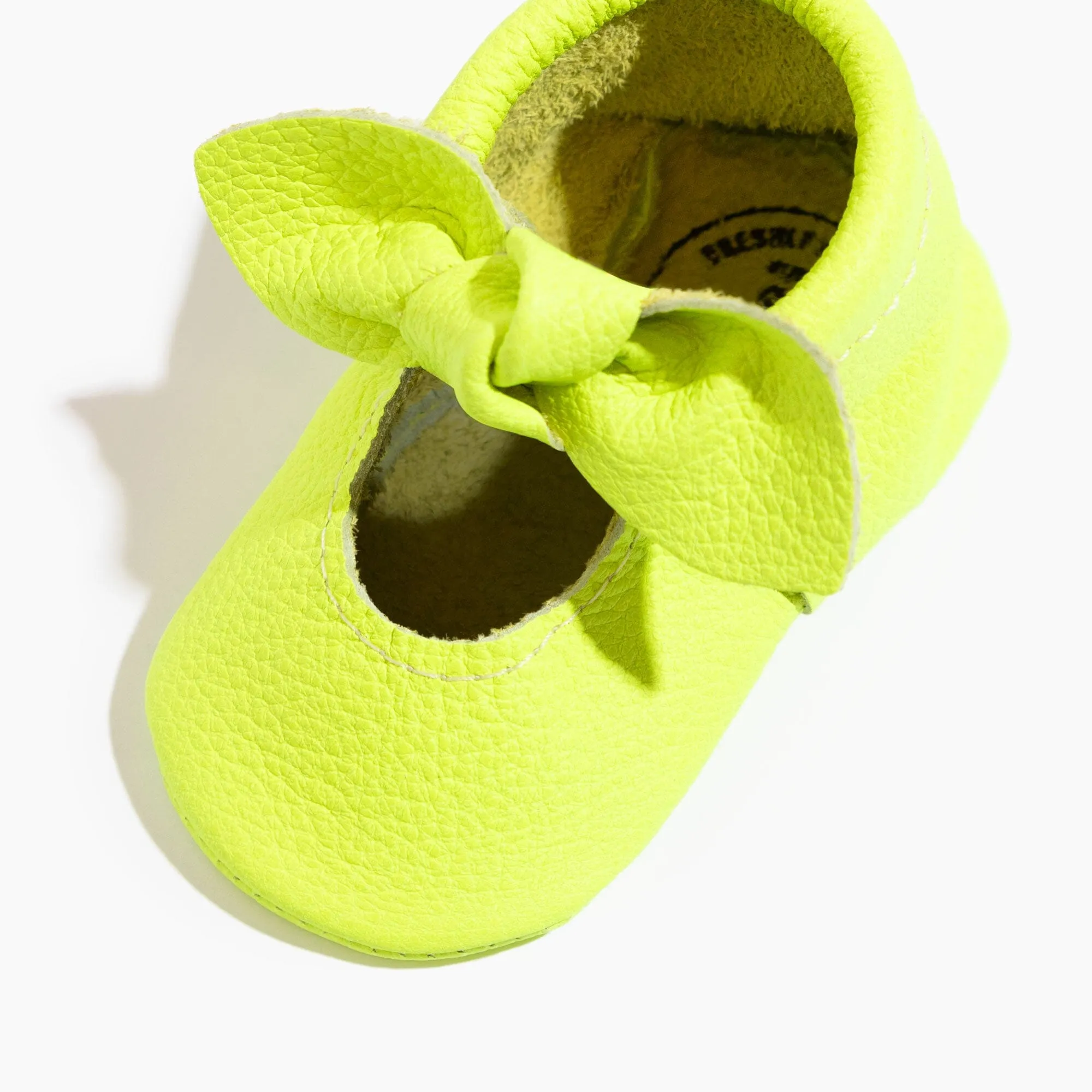 Extra Yellow Knotted Bow Baby Shoe