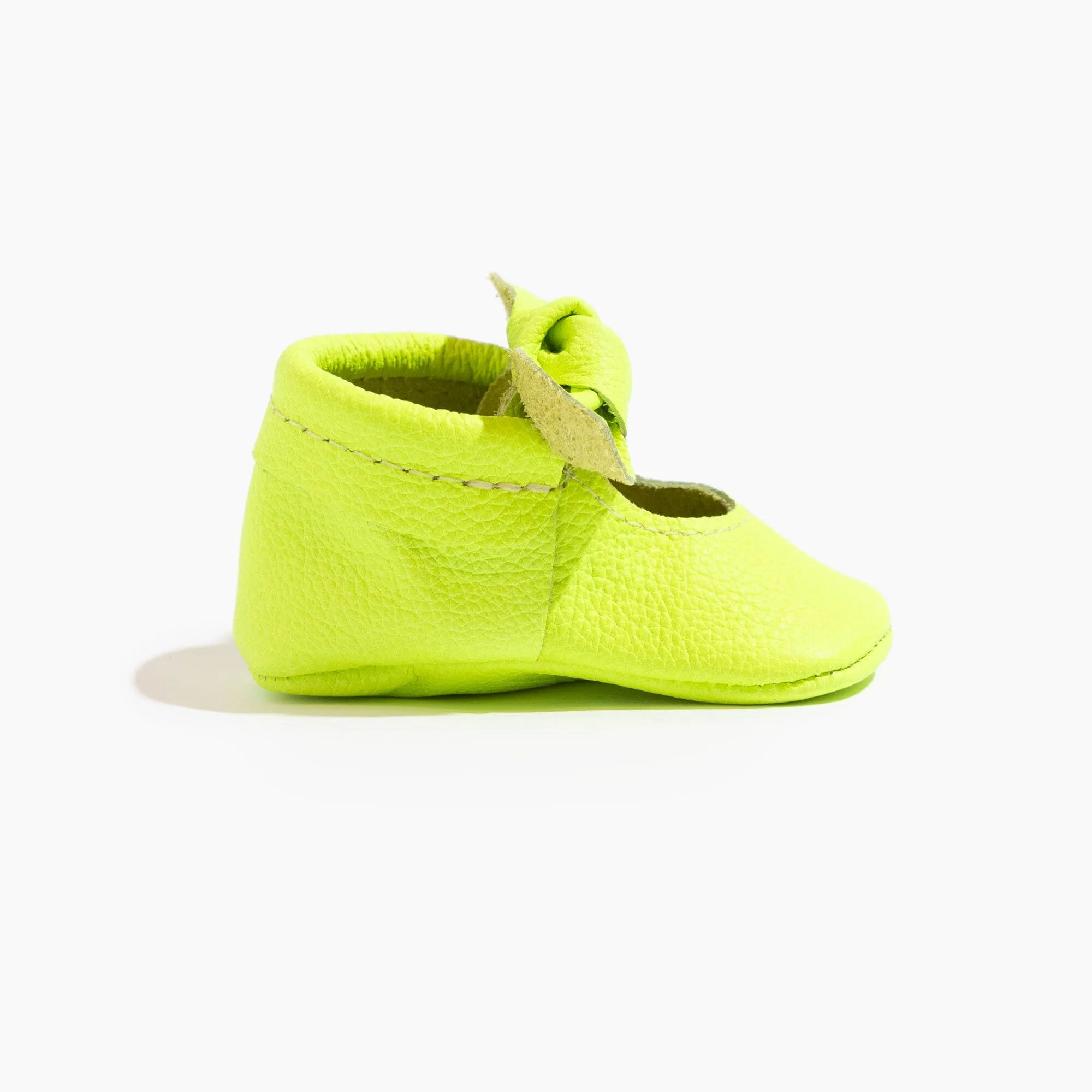 Extra Yellow Knotted Bow Baby Shoe