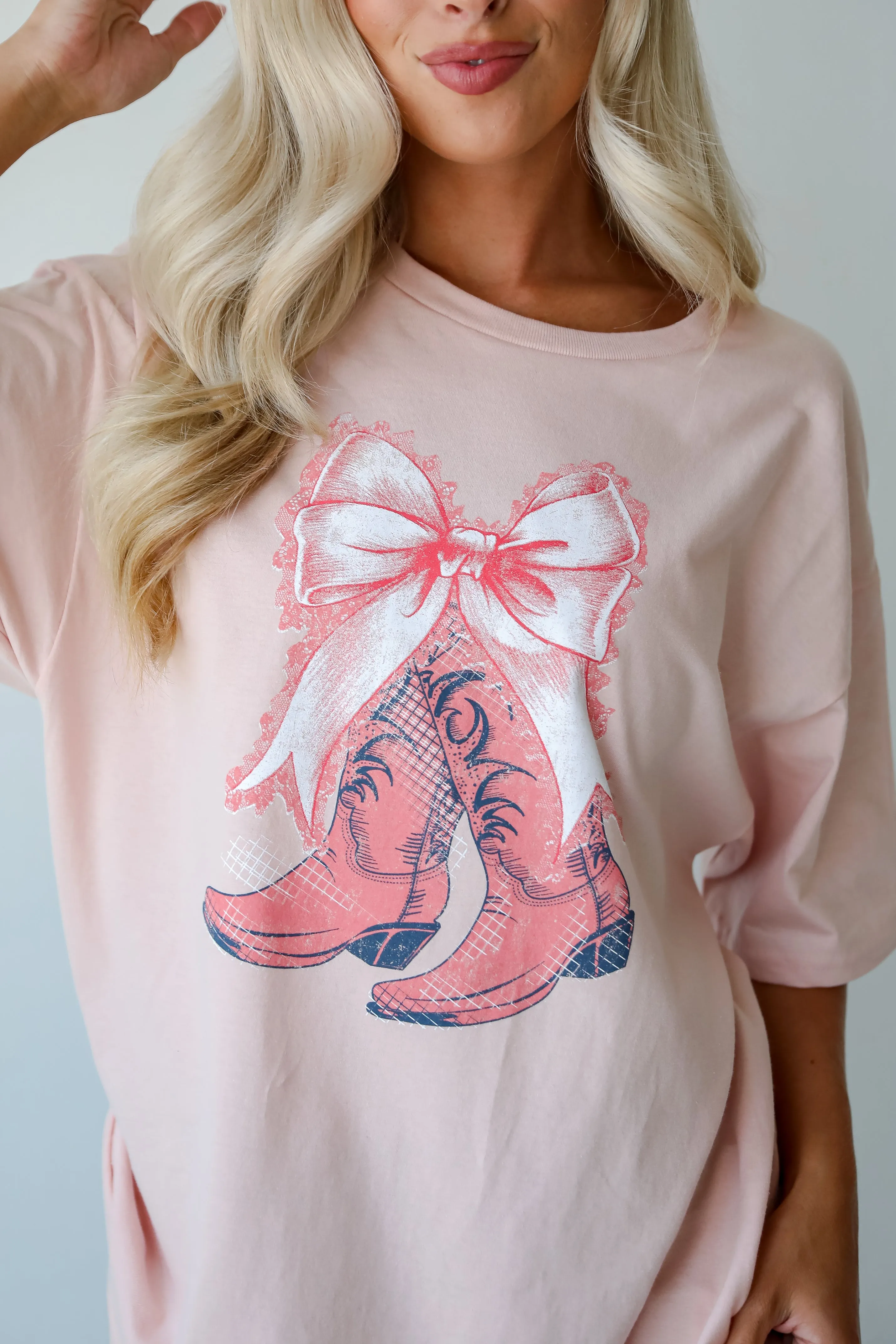 FINAL SALE - Boots & Bows Blush Graphic Tee