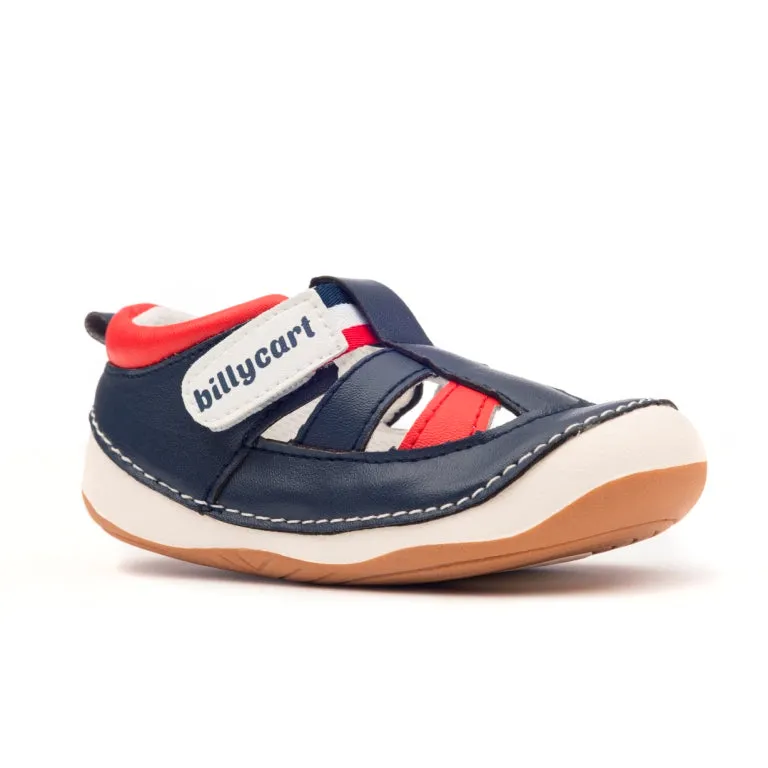 FLYNN navy and red baby and toddler boys sandals