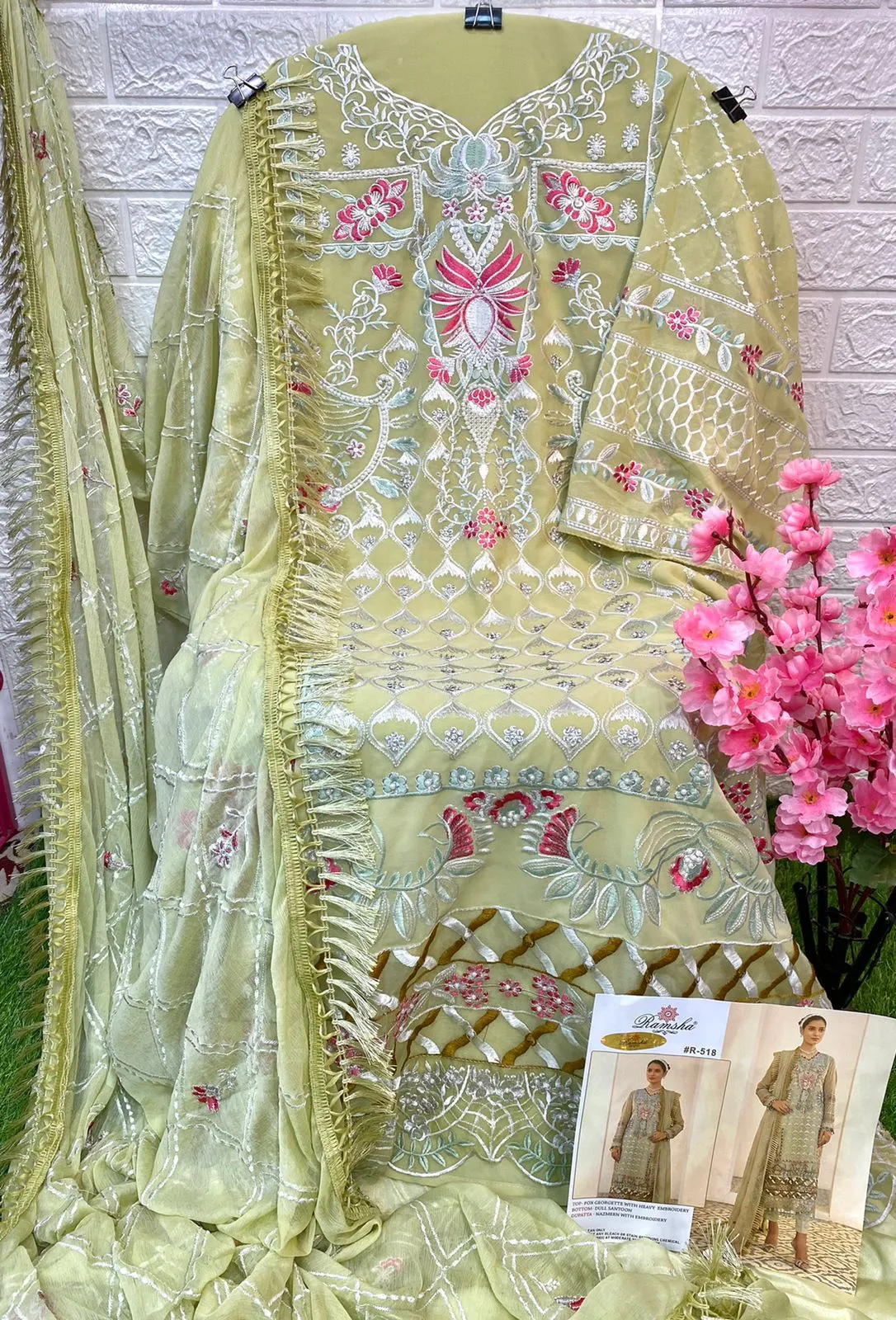 Green Georgette Pakistani Designer Salwar Suit