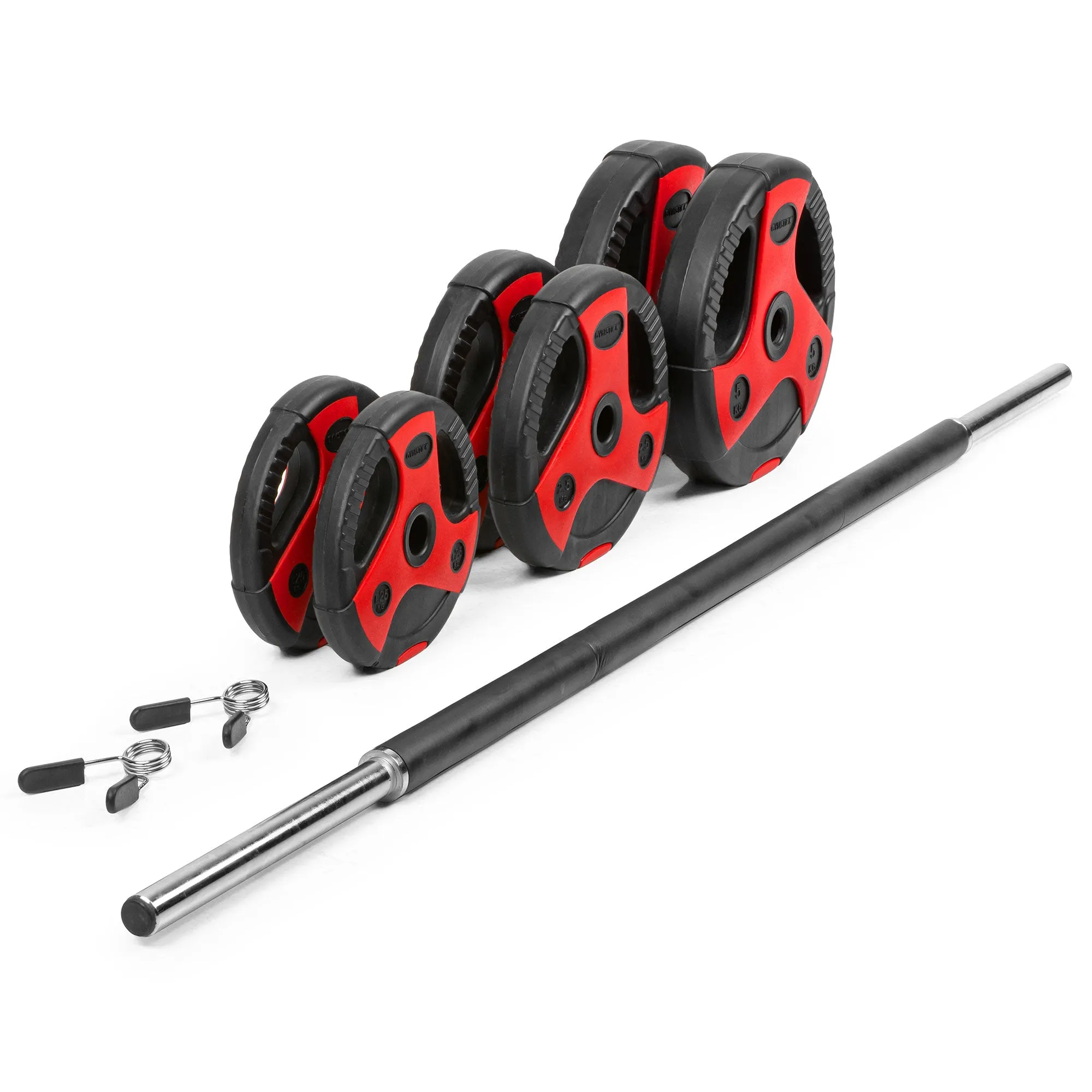 Gymstick komplet uteži Vinyl - Pump Set 20kg rdeče črn