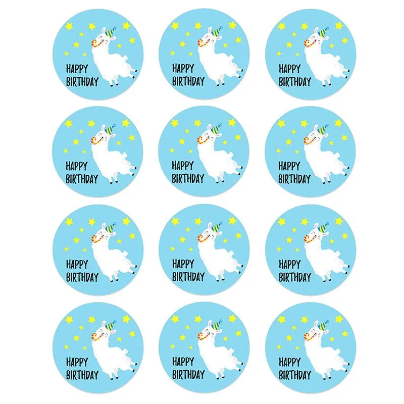 Happy Alpaca Birthday Stickers