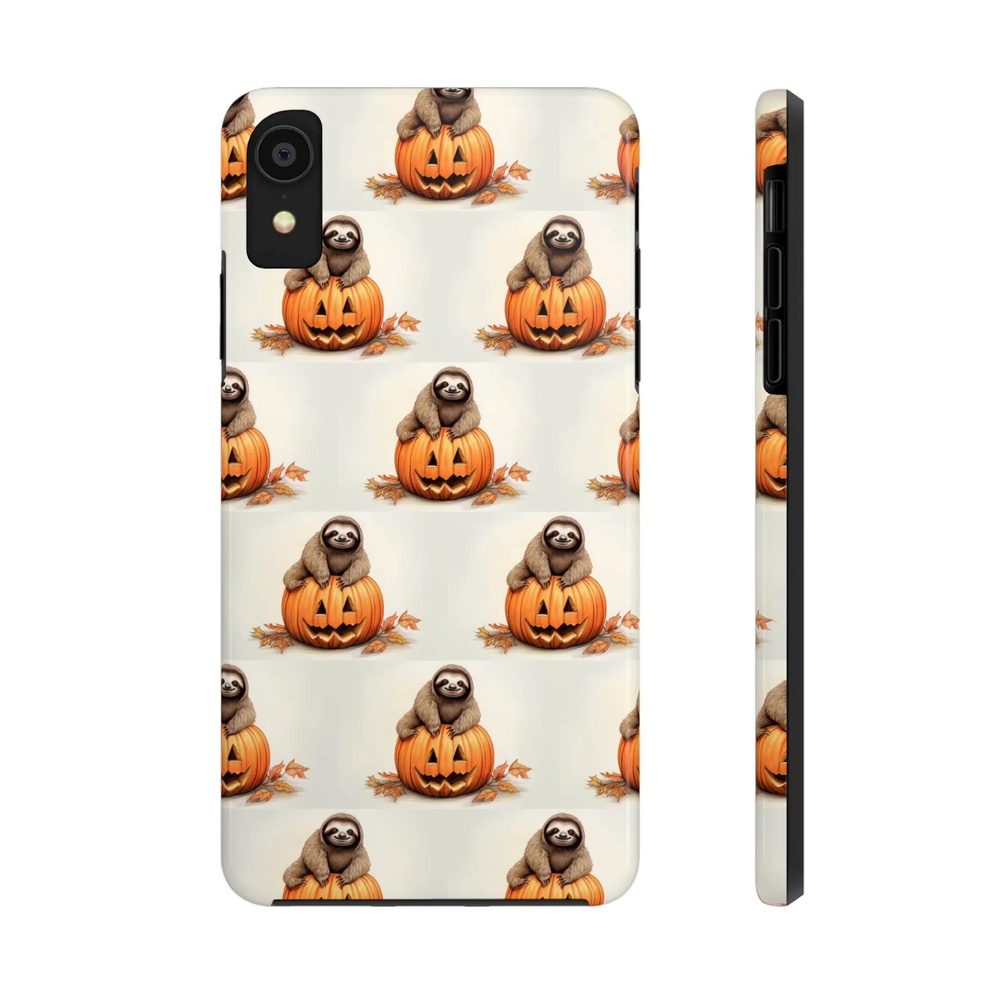 Happy Halloween Sloth on Pumpkin - Tough iPhone Cases -21 Sizes