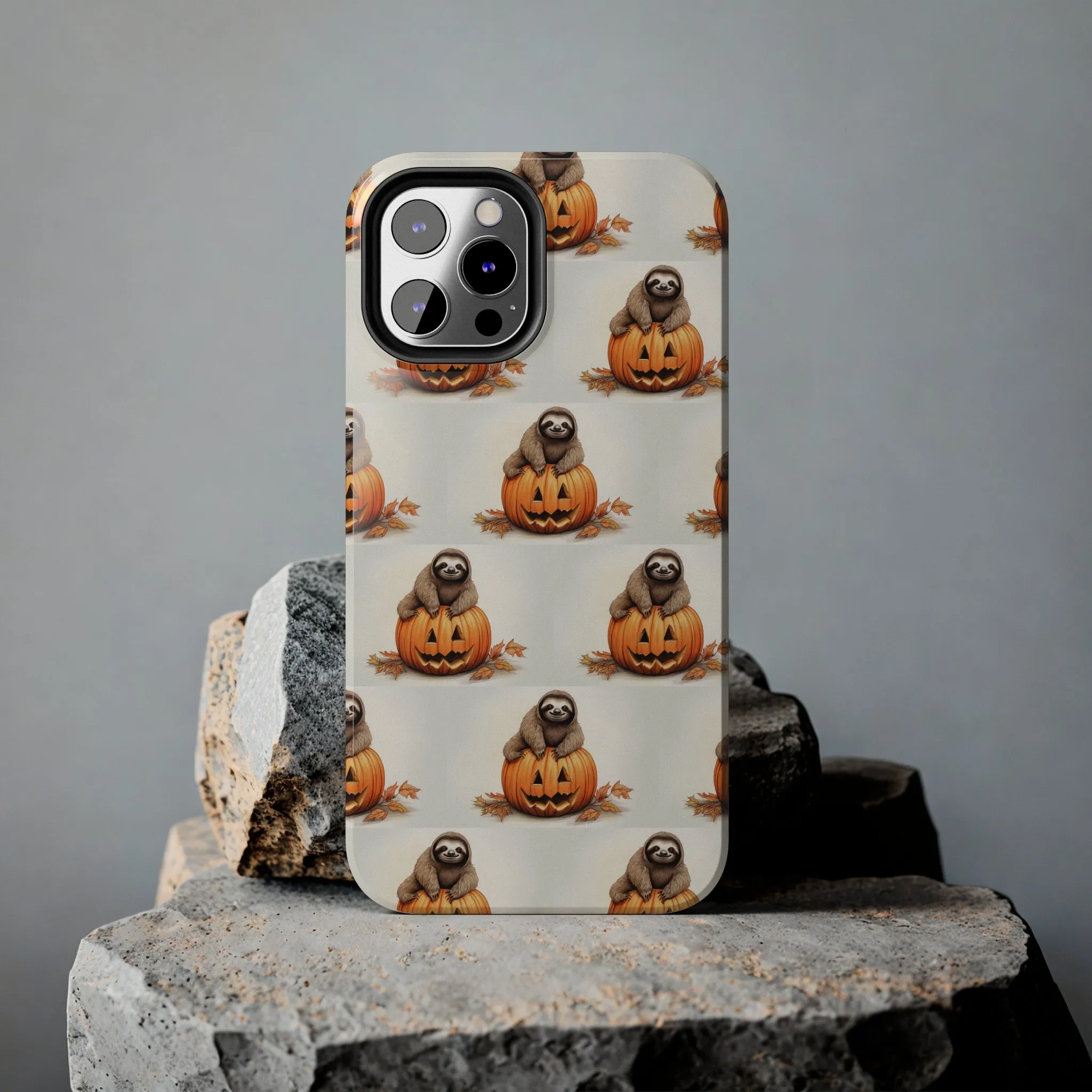 Happy Halloween Sloth on Pumpkin - Tough iPhone Cases -21 Sizes