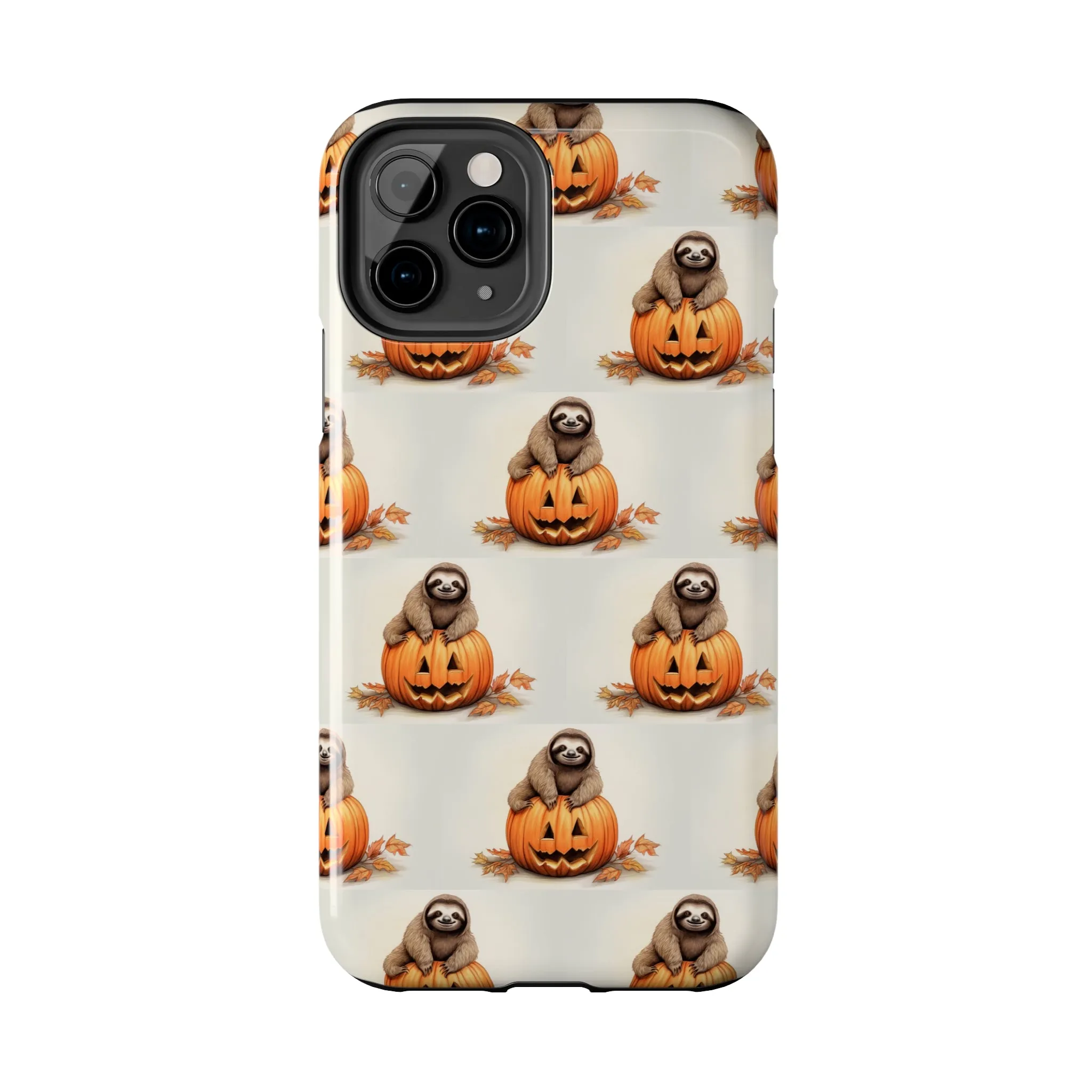 Happy Halloween Sloth on Pumpkin - Tough iPhone Cases -21 Sizes