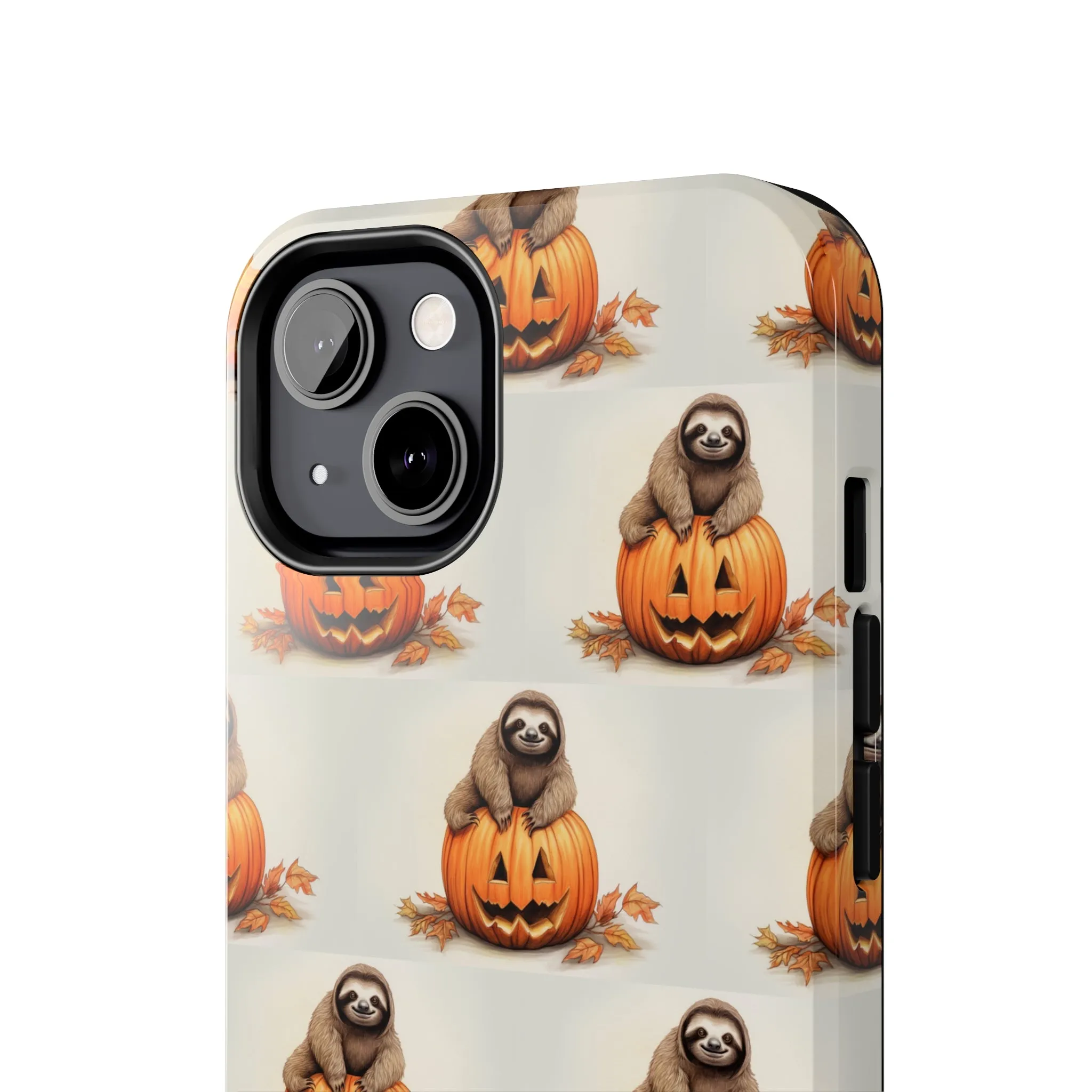 Happy Halloween Sloth on Pumpkin - Tough iPhone Cases -21 Sizes