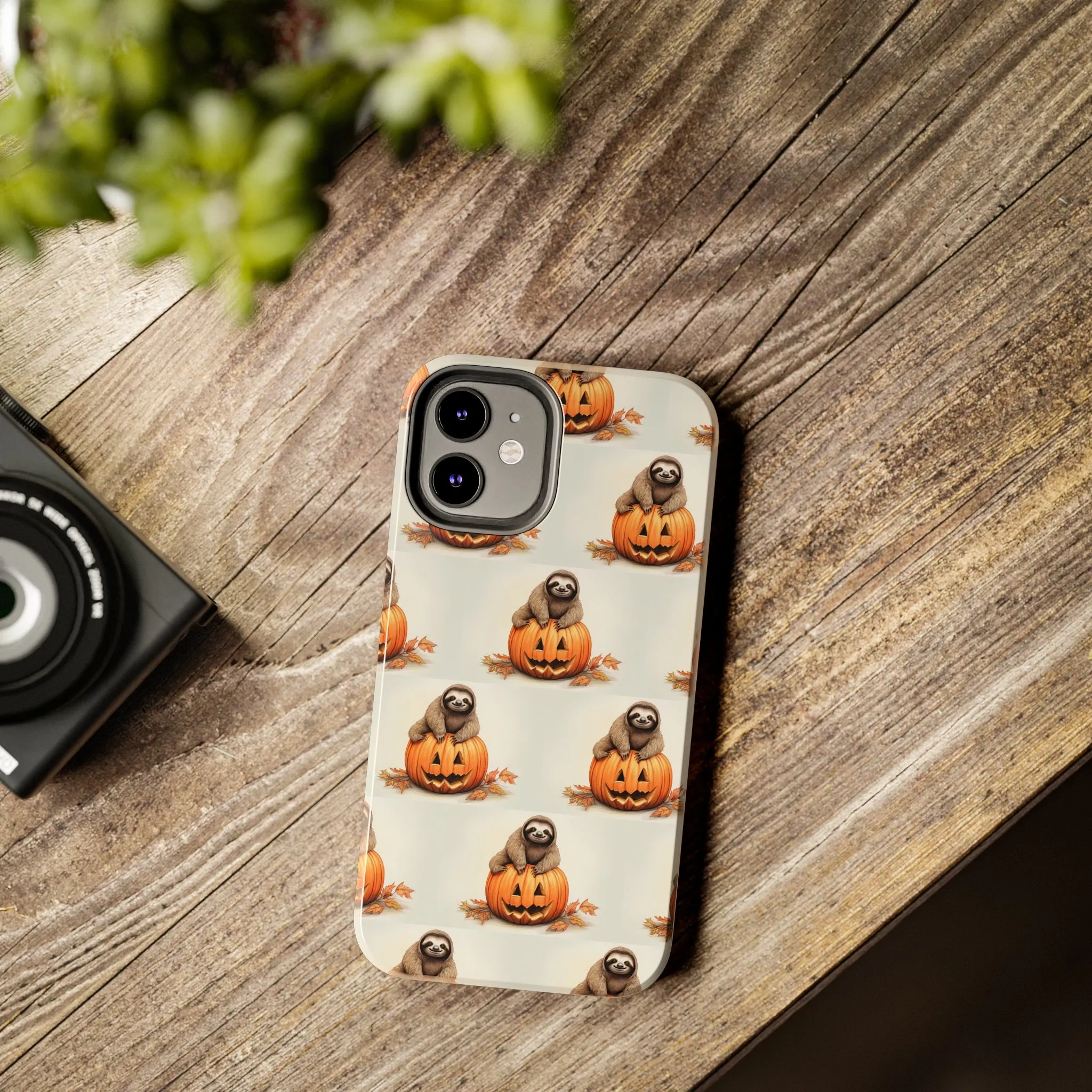 Happy Halloween Sloth on Pumpkin - Tough iPhone Cases -21 Sizes