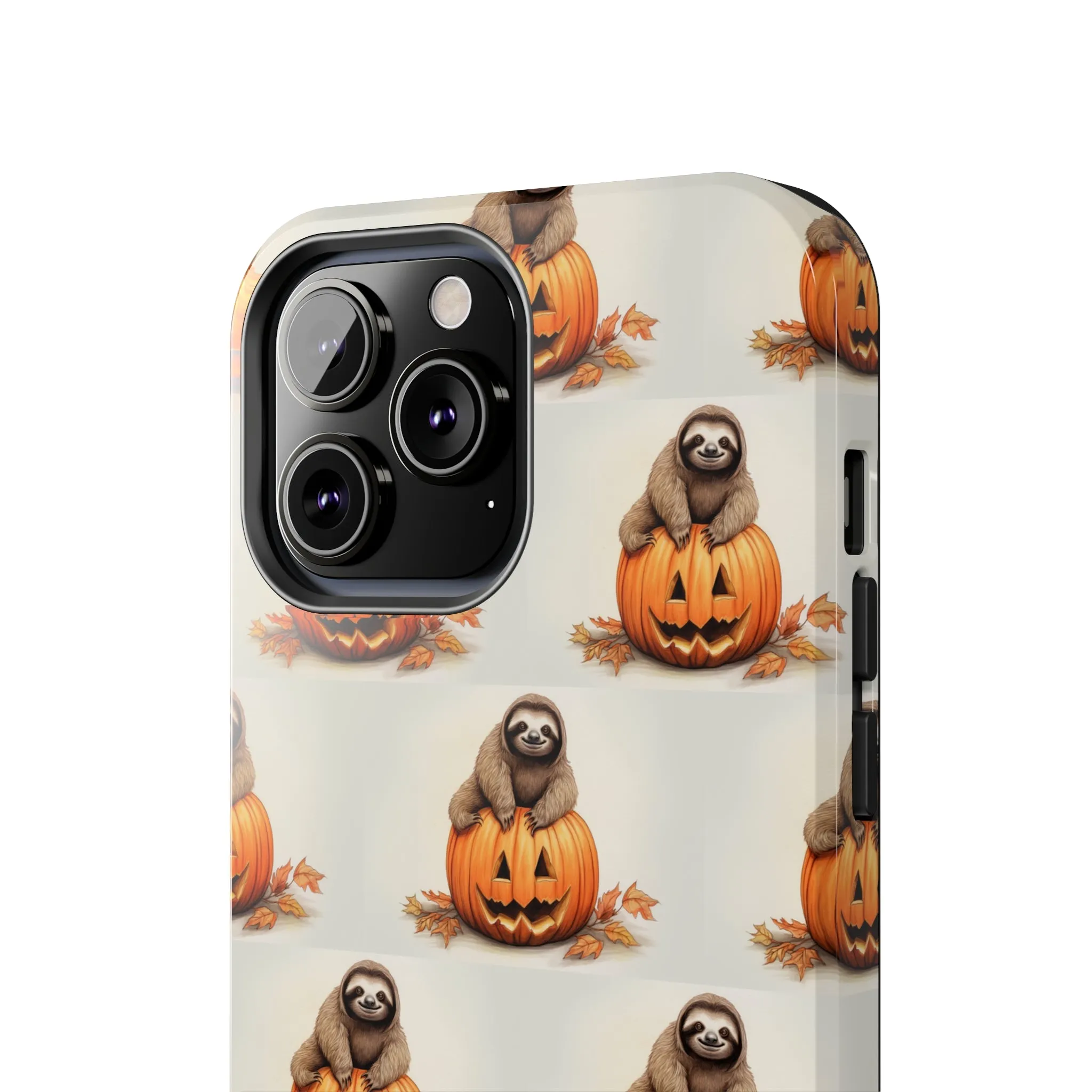 Happy Halloween Sloth on Pumpkin - Tough iPhone Cases -21 Sizes