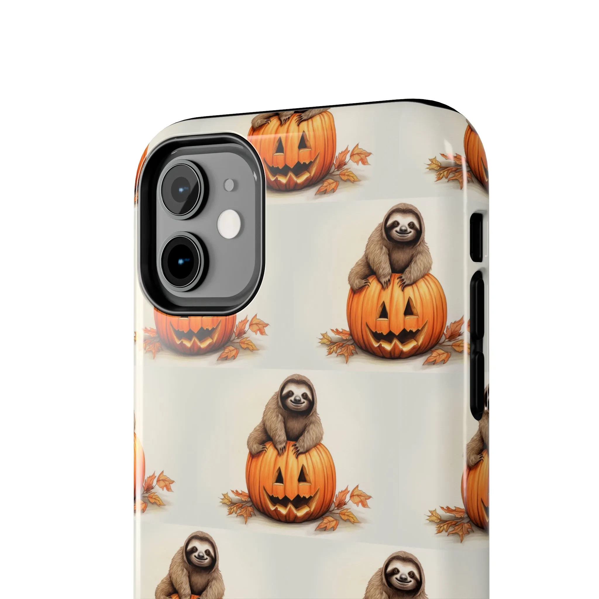 Happy Halloween Sloth on Pumpkin - Tough iPhone Cases -21 Sizes