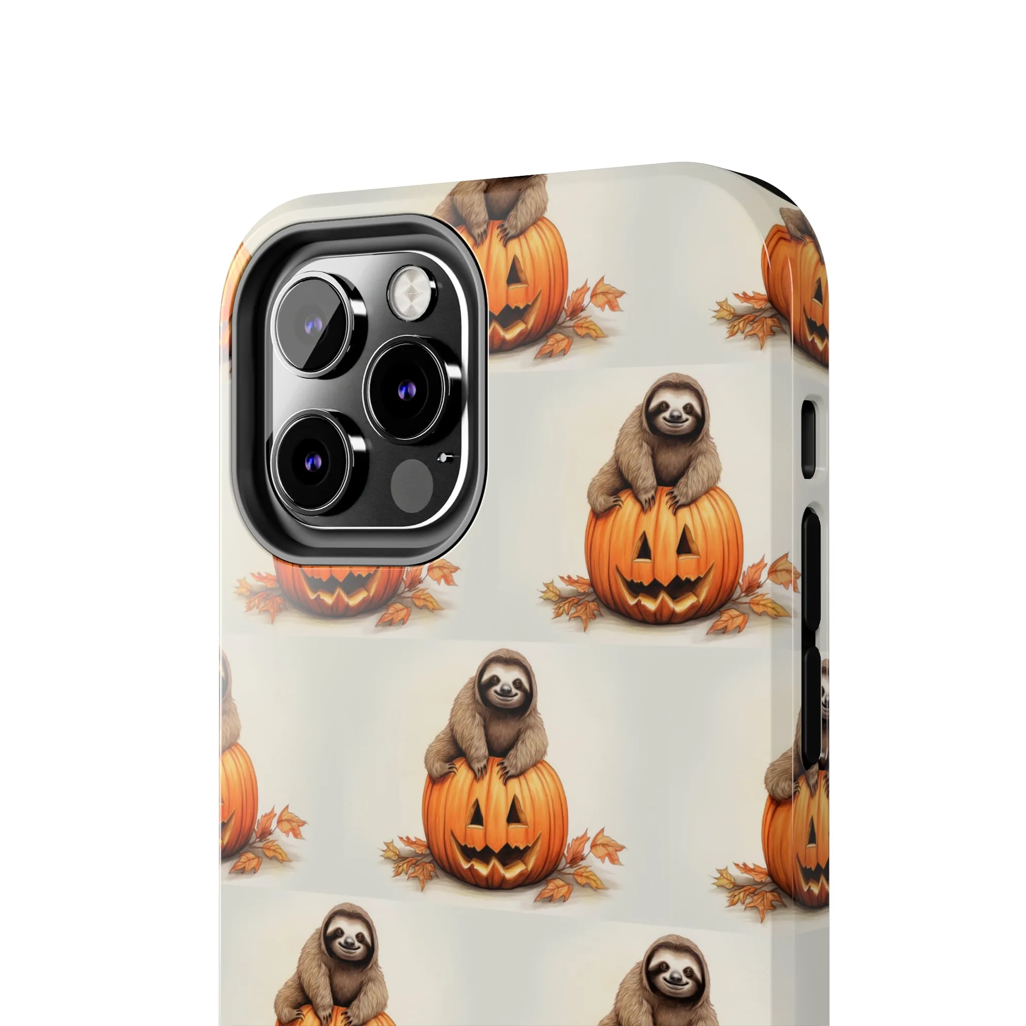 Happy Halloween Sloth on Pumpkin - Tough iPhone Cases -21 Sizes