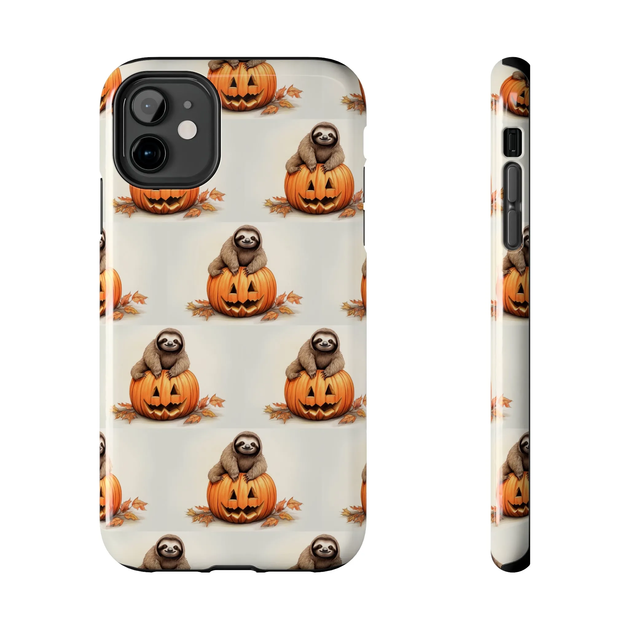 Happy Halloween Sloth on Pumpkin - Tough iPhone Cases -21 Sizes