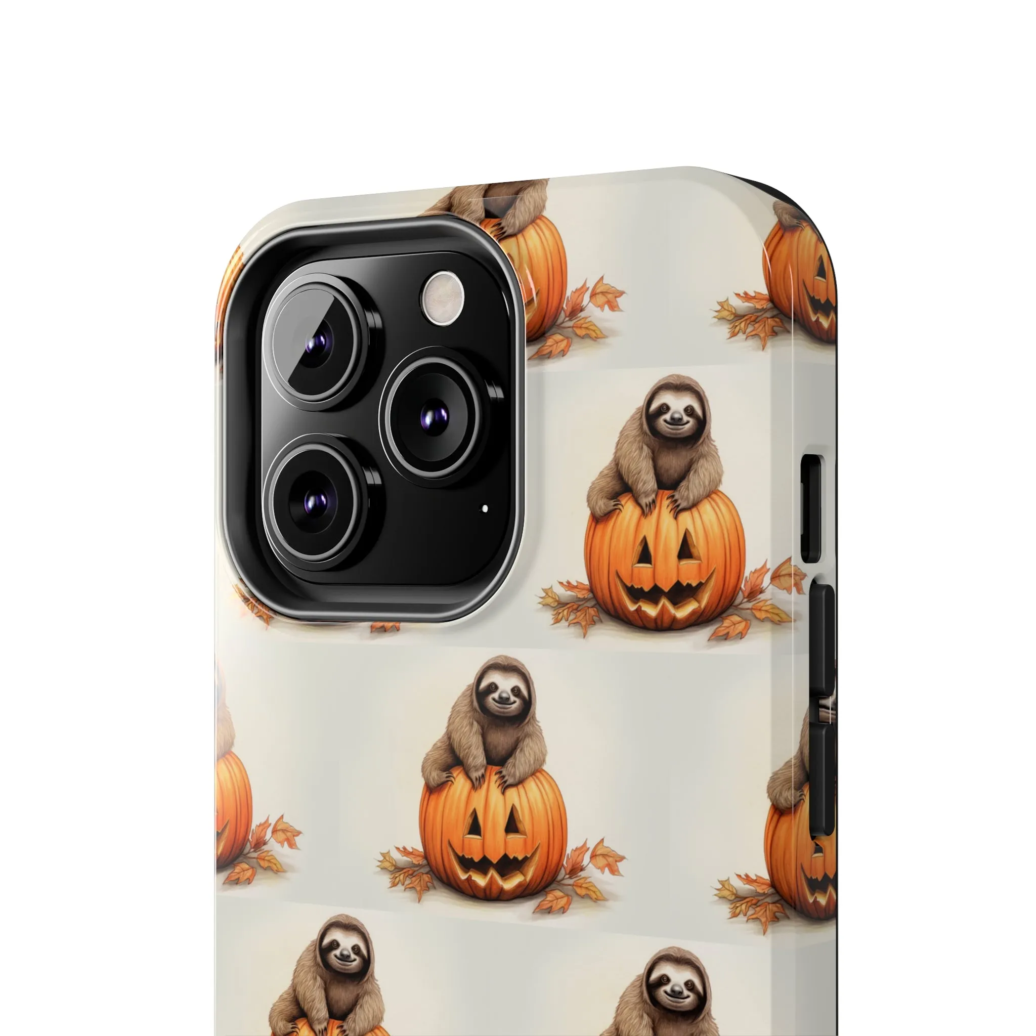 Happy Halloween Sloth on Pumpkin - Tough iPhone Cases -21 Sizes