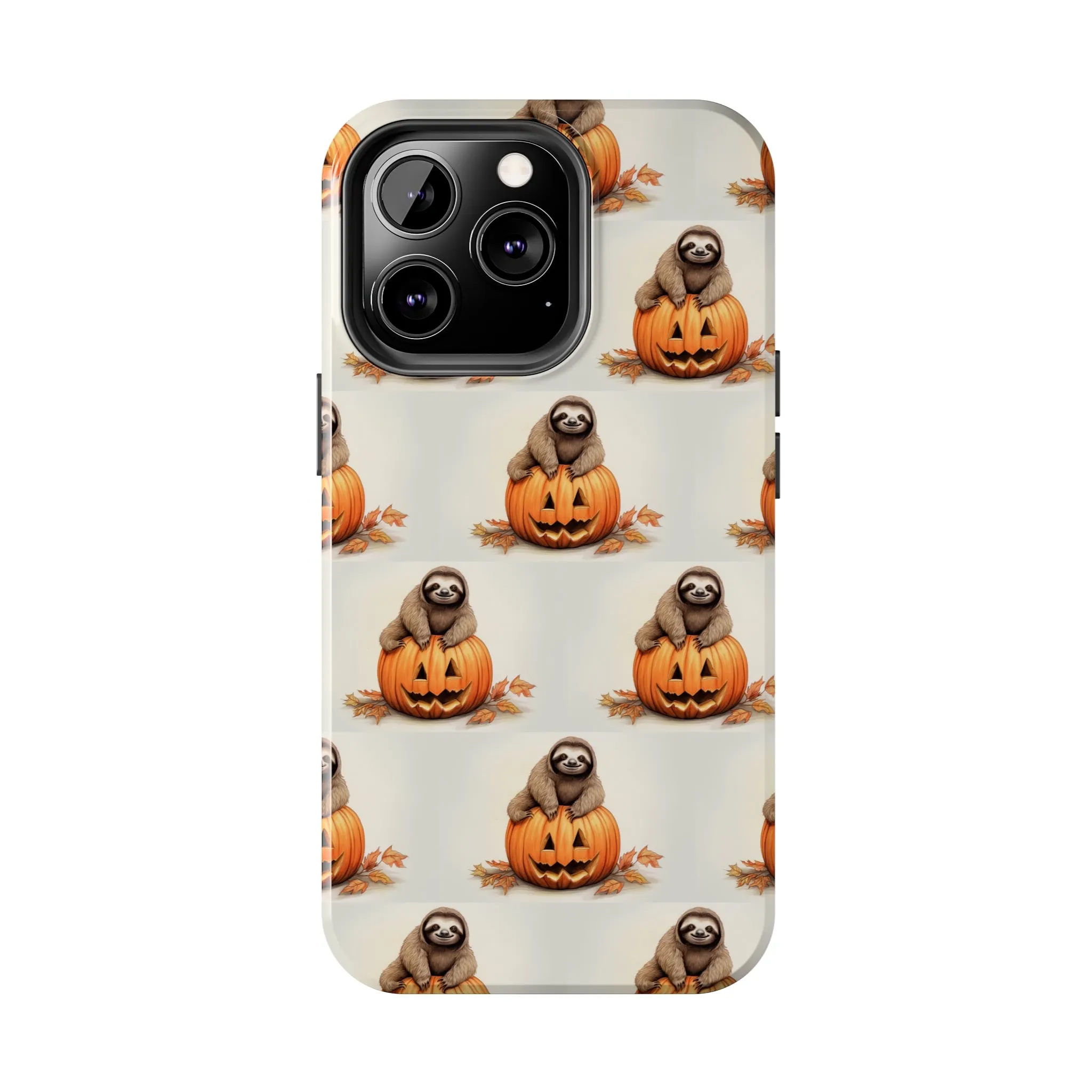 Happy Halloween Sloth on Pumpkin - Tough iPhone Cases -21 Sizes