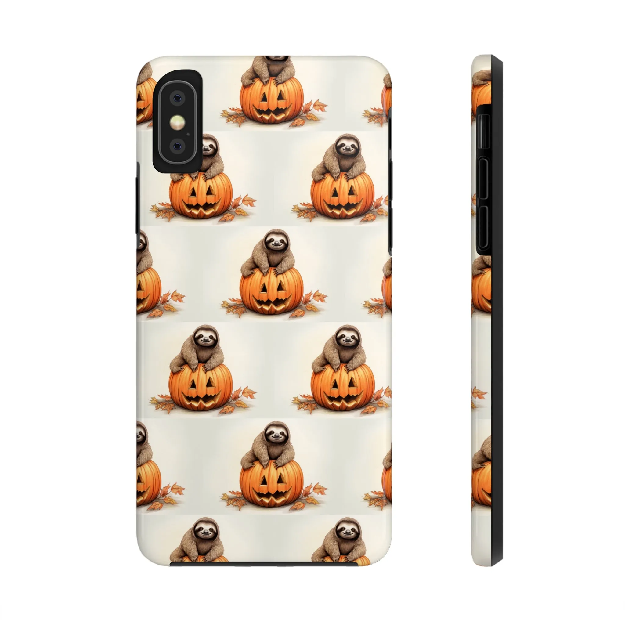 Happy Halloween Sloth on Pumpkin - Tough iPhone Cases -21 Sizes