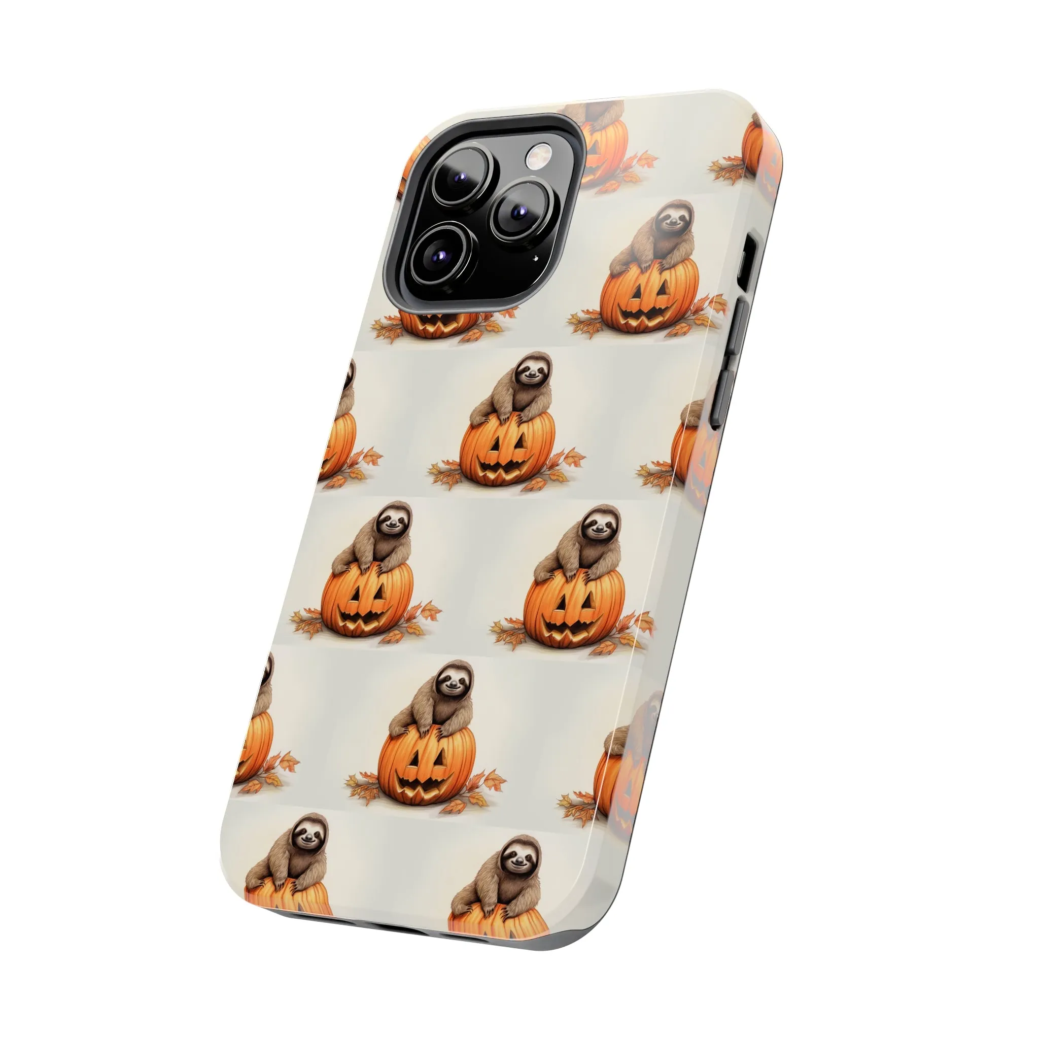 Happy Halloween Sloth on Pumpkin - Tough iPhone Cases -21 Sizes