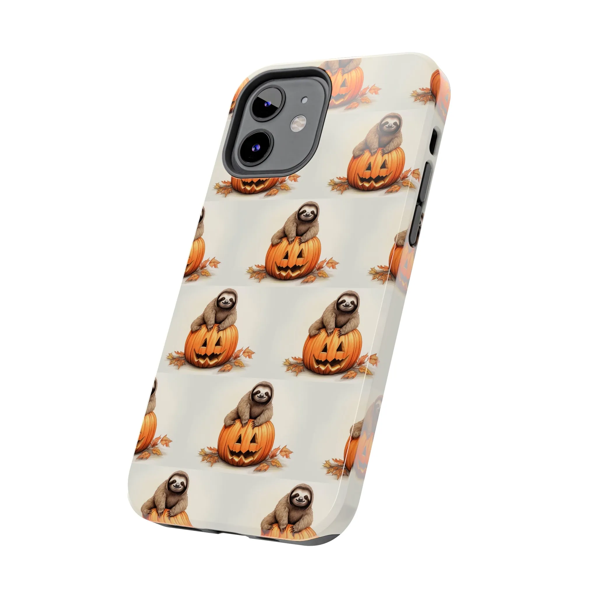 Happy Halloween Sloth on Pumpkin - Tough iPhone Cases -21 Sizes