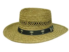 HBY MIAMI RUSH STRAW GAMBLER HAT WITH PRINTED BAND