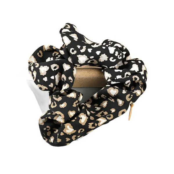 Heart Cheetah Print Scrunchie with zipper - 3 colors