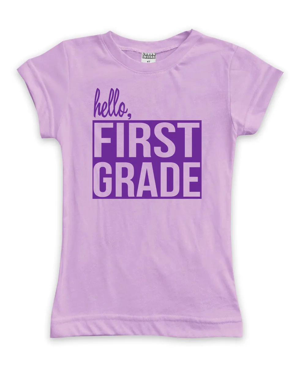 'Hello First Grade' Fitted Tee