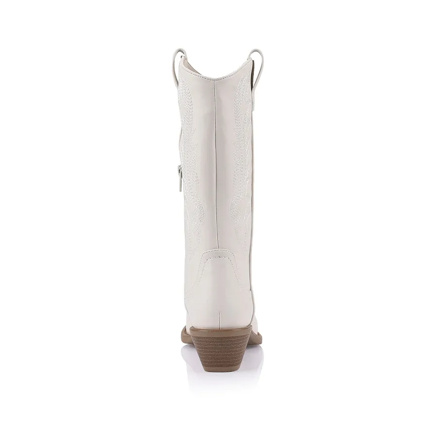 Holder Tall Cowboy Boots - Bone