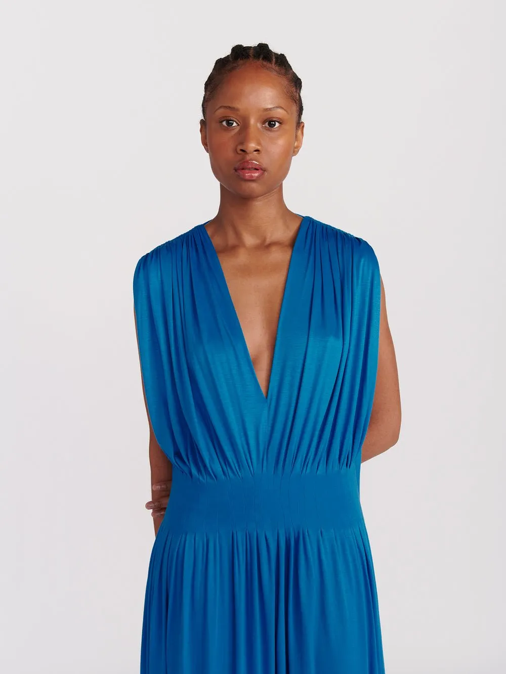 INDRESS - Dress Citron Vert in Electric Blue