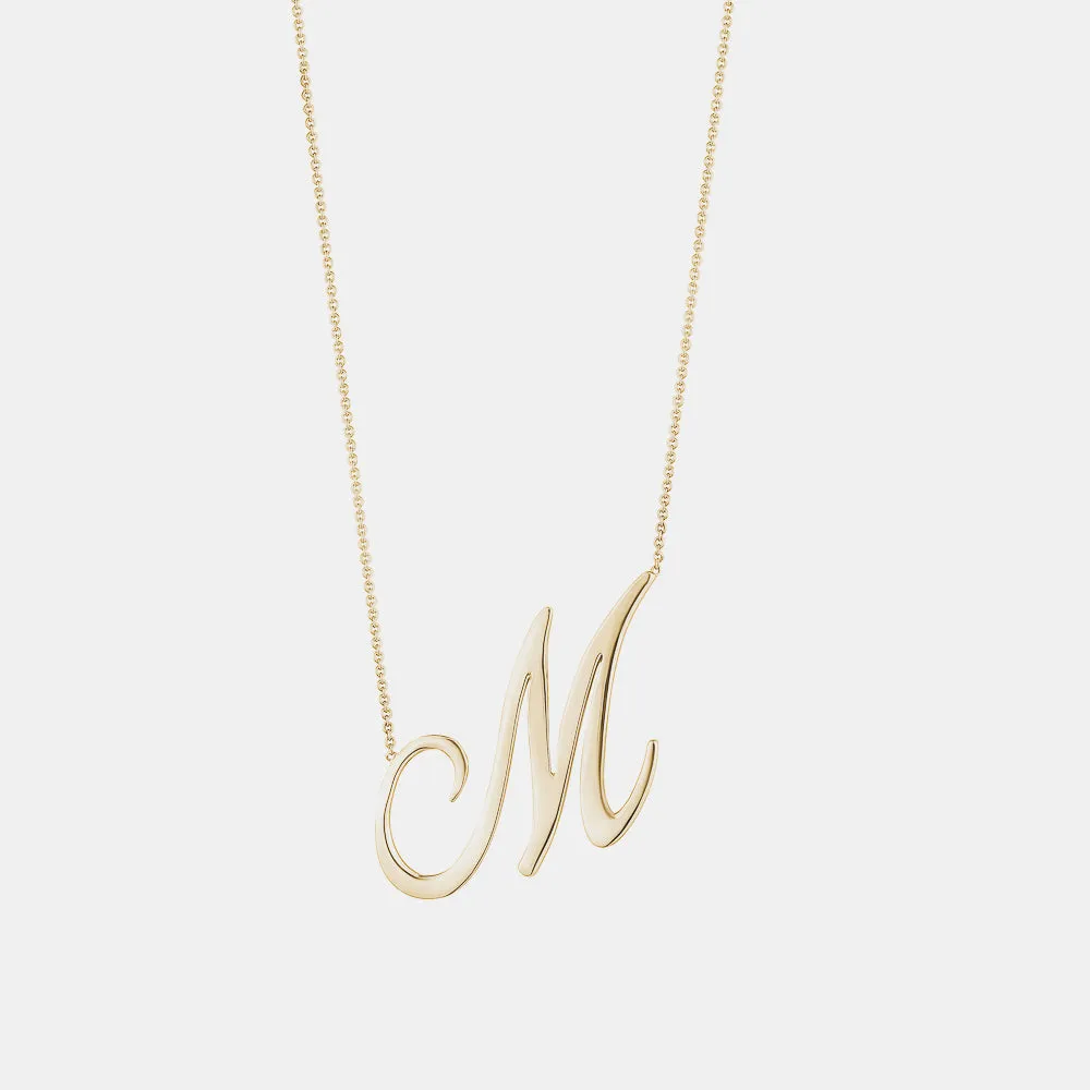 Jumbo Cursive Letter Necklace