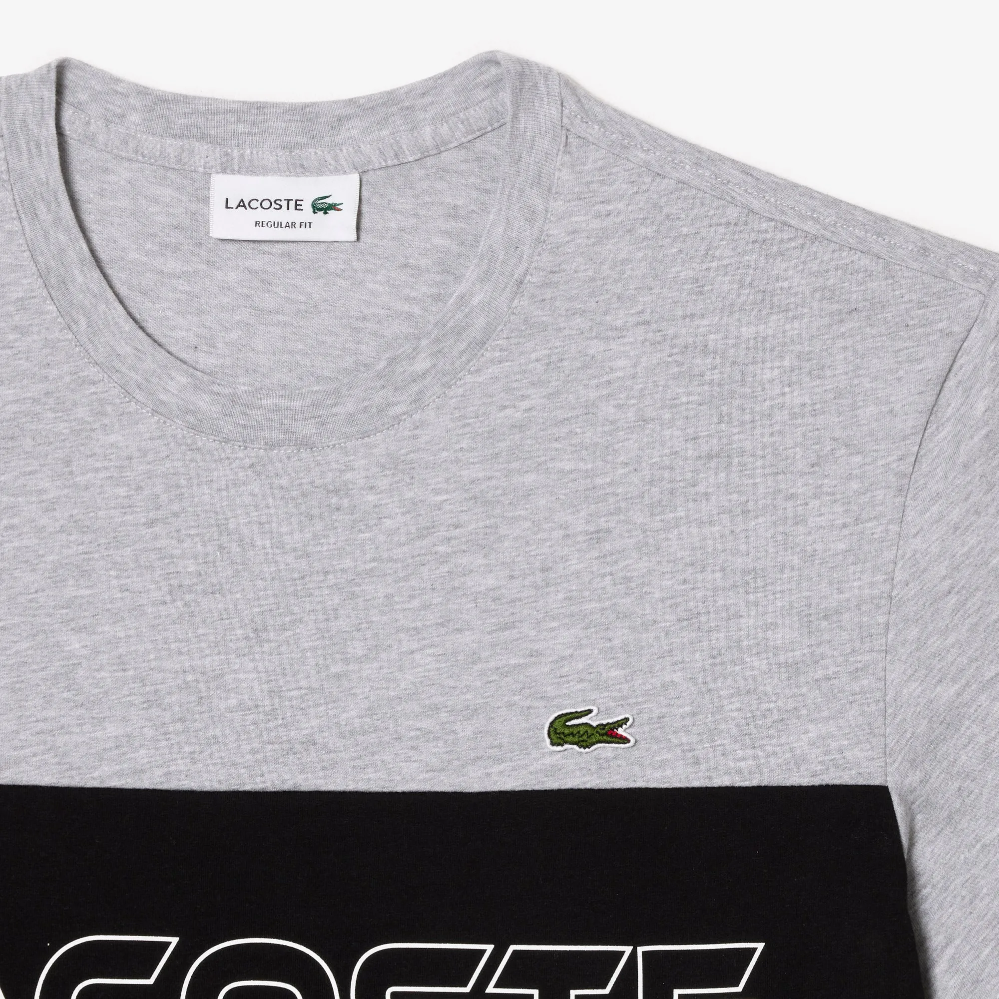 LACOSTE Men's Regular Fit Printed Colorblock T-Shirt