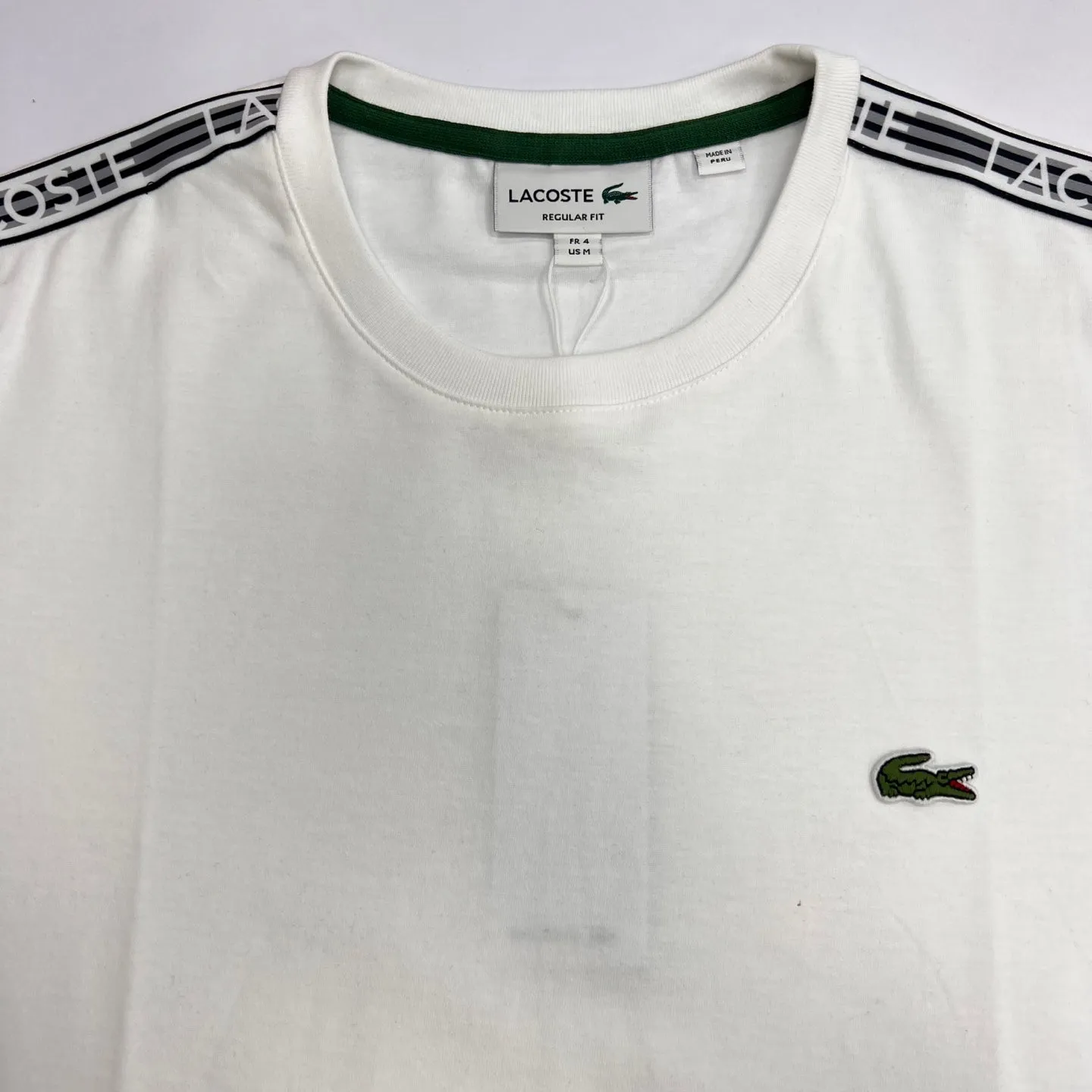 LACOSTE Regular Fit Logo Stripe T-Shirt